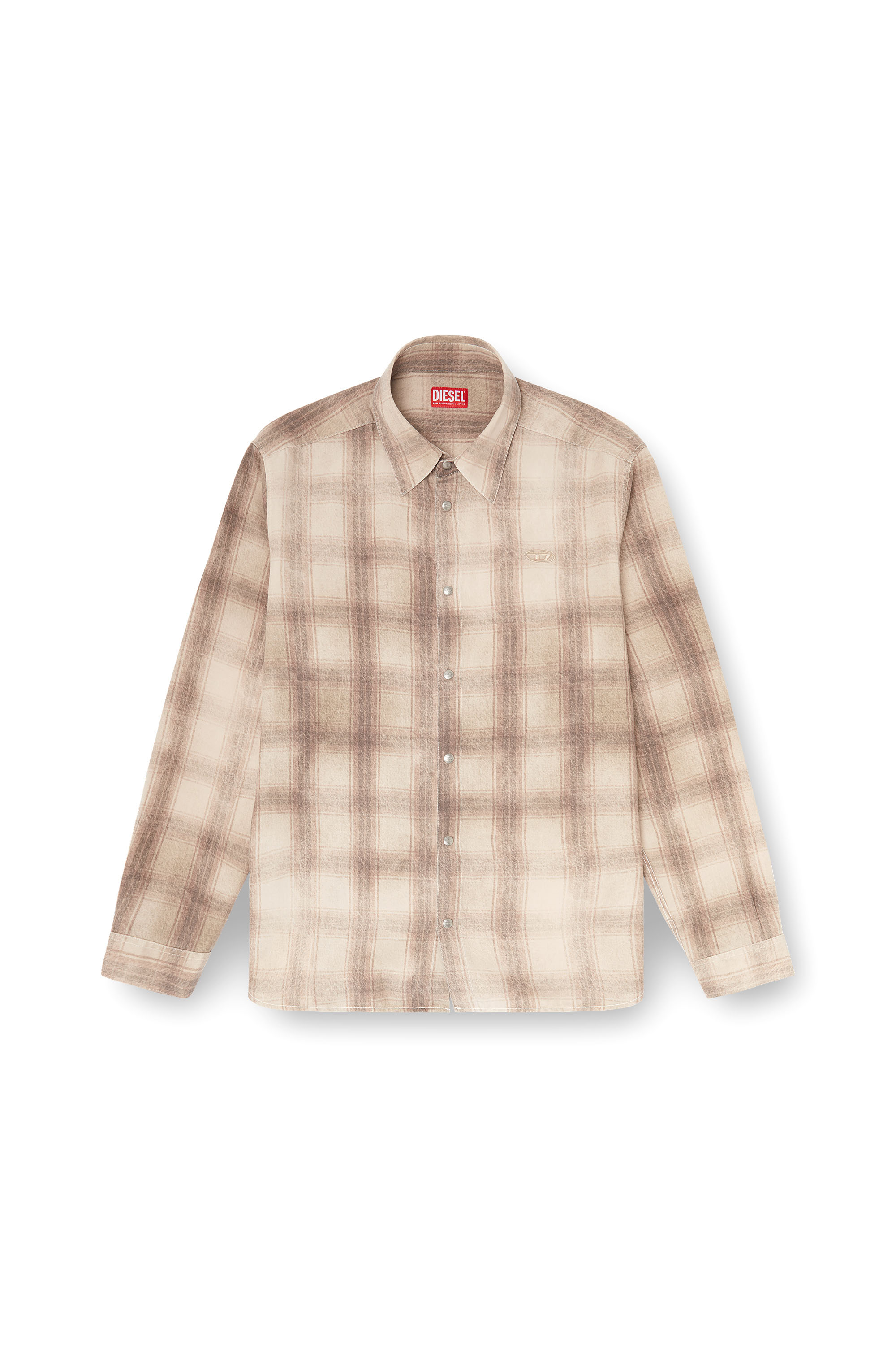 Diesel - S-SIMPLY-JMCM, Chemise &agrave; carreaux en tissu fluide Homme in Marron - 3