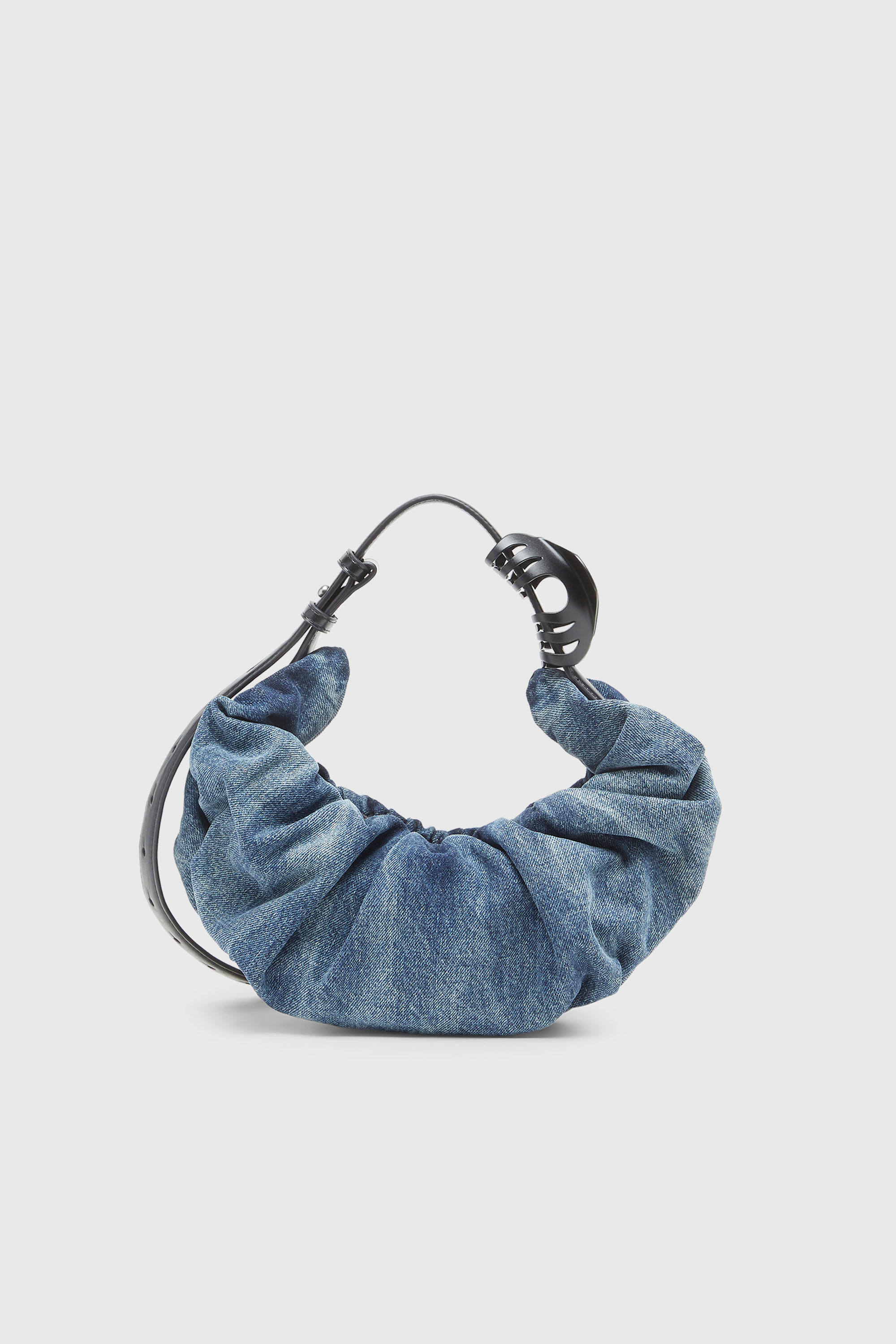 Diesel - GRAB-D HOBO S, Grab-D S-Petit sac hobo froiss&eacute; en denim trait&eacute; Femme in Bleu - 2