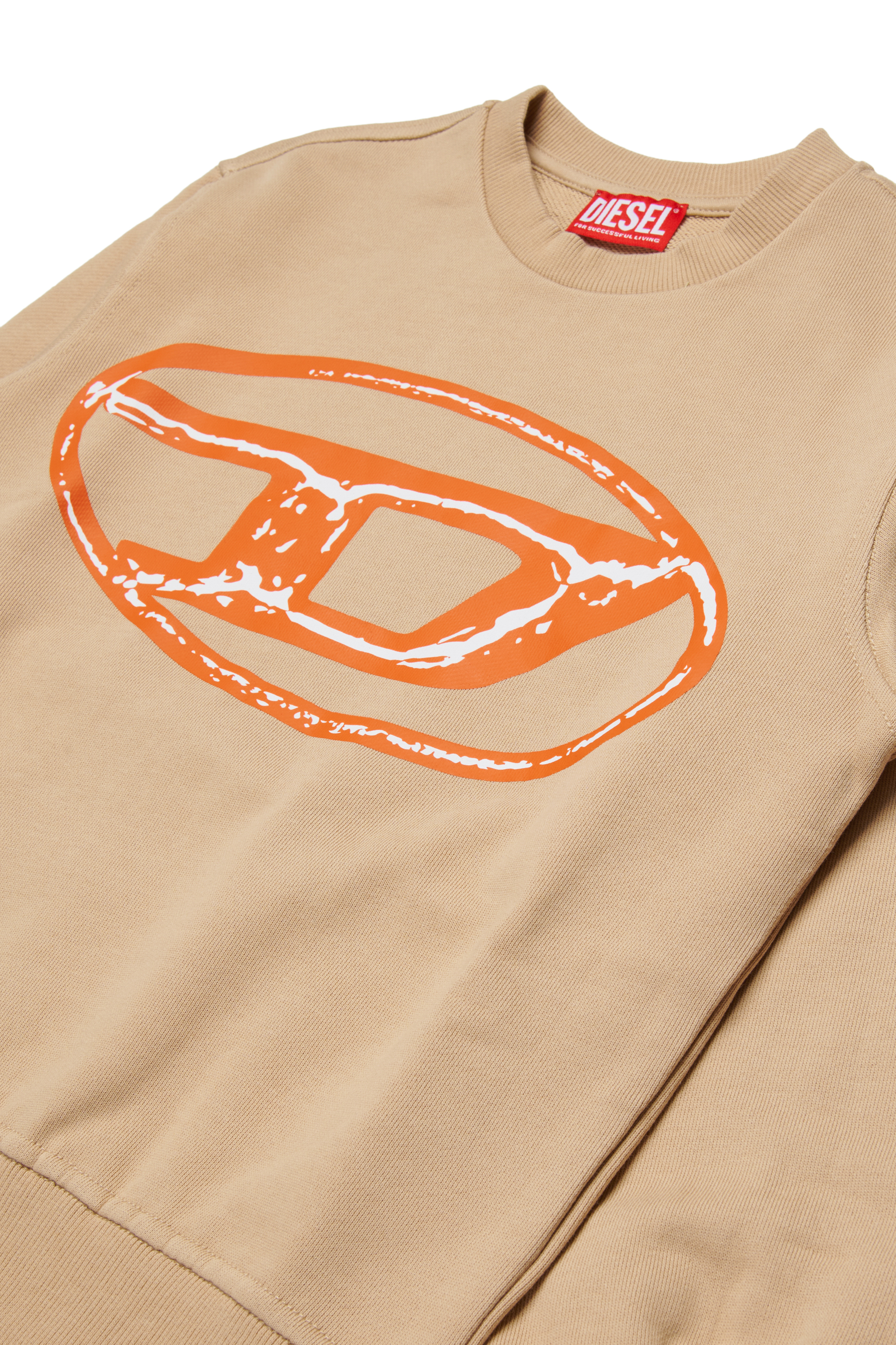 Diesel - SBONNIE OVER, Sweatshirt en coton avec logo Oval D Homme in Marron - 3