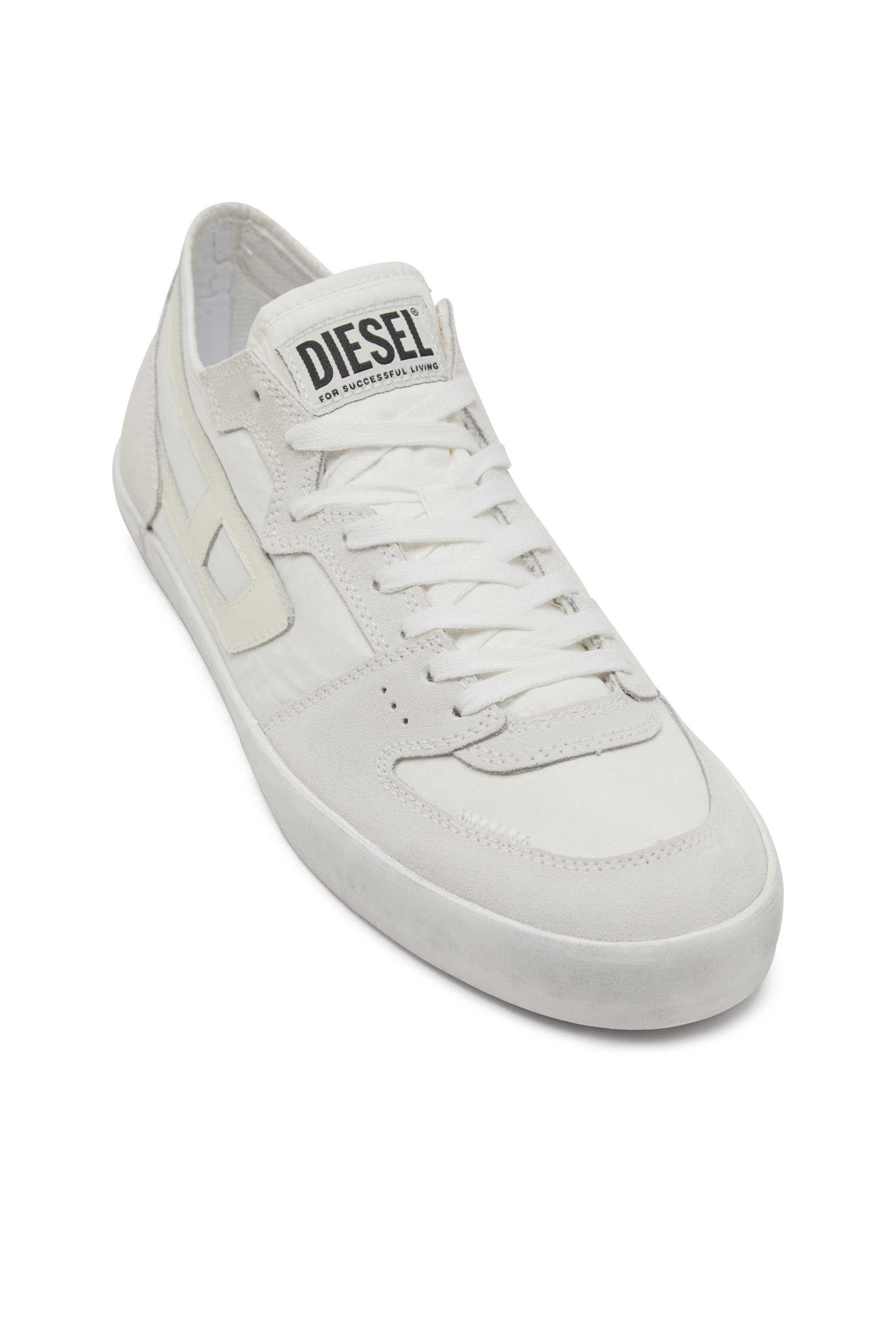 Diesel - S-LEROJI D-1 LOW, S-Leroji D-Sneakers en ripstop matelassé et cuir suédé Homme in Blanc - 4