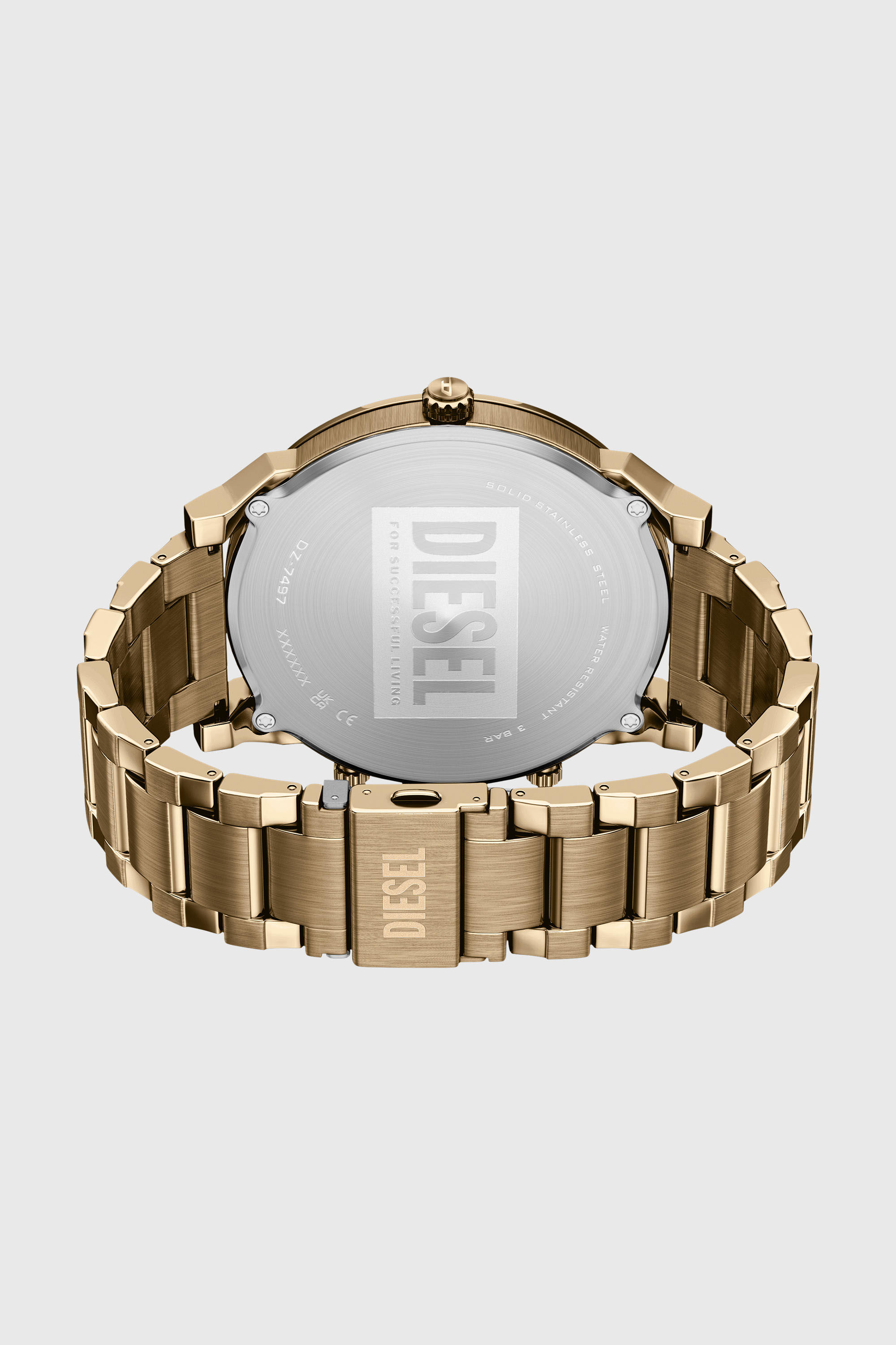 Diesel - DZ7497 WATCH, Montre Mr. Daddy Slim avec date en acier inoxydable finition or vieilli Homme in Dor&eacute; - 4