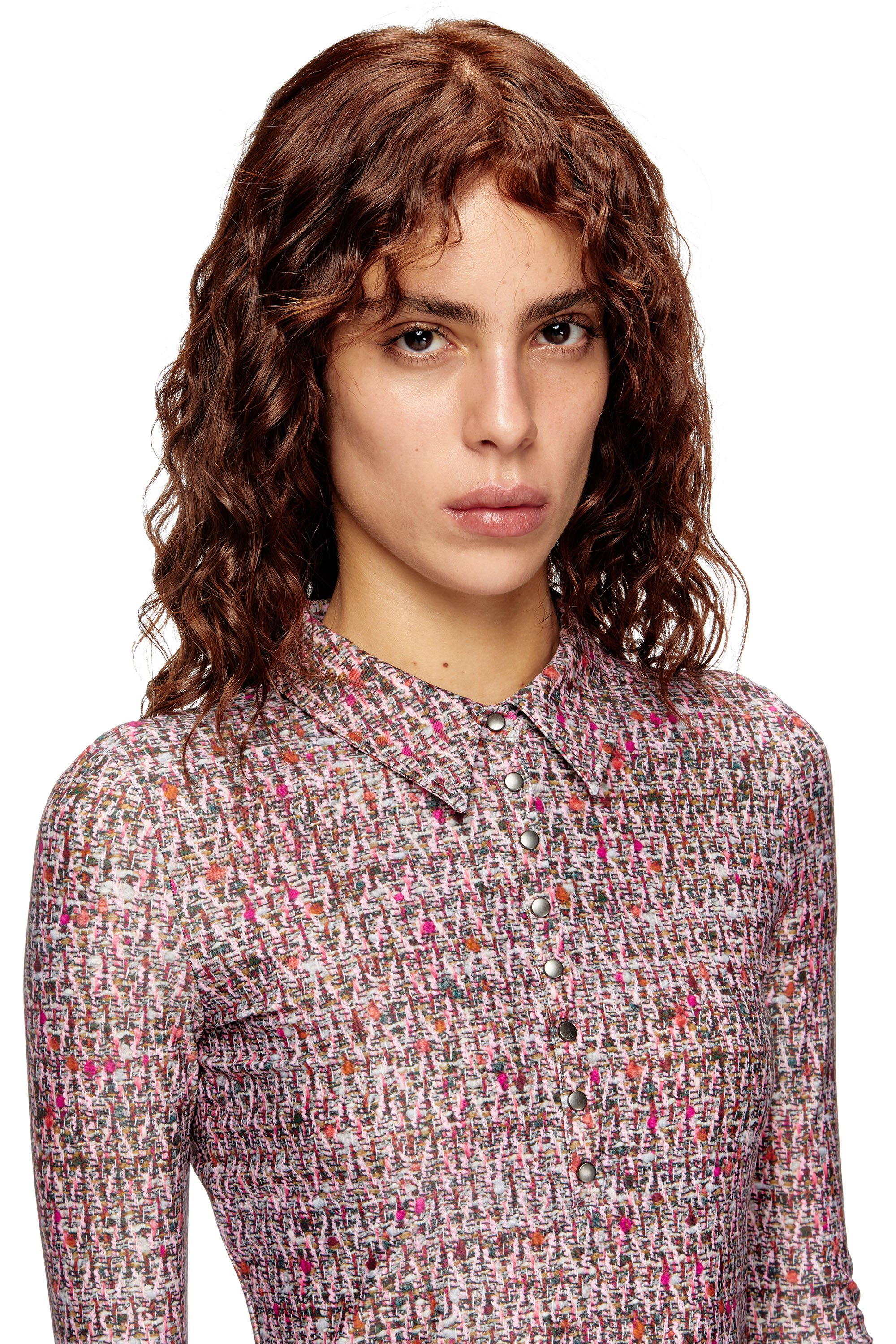 Diesel - D-POLYNA, Robe en Lycra avec imprimé bouclé Femme in Rose - 5