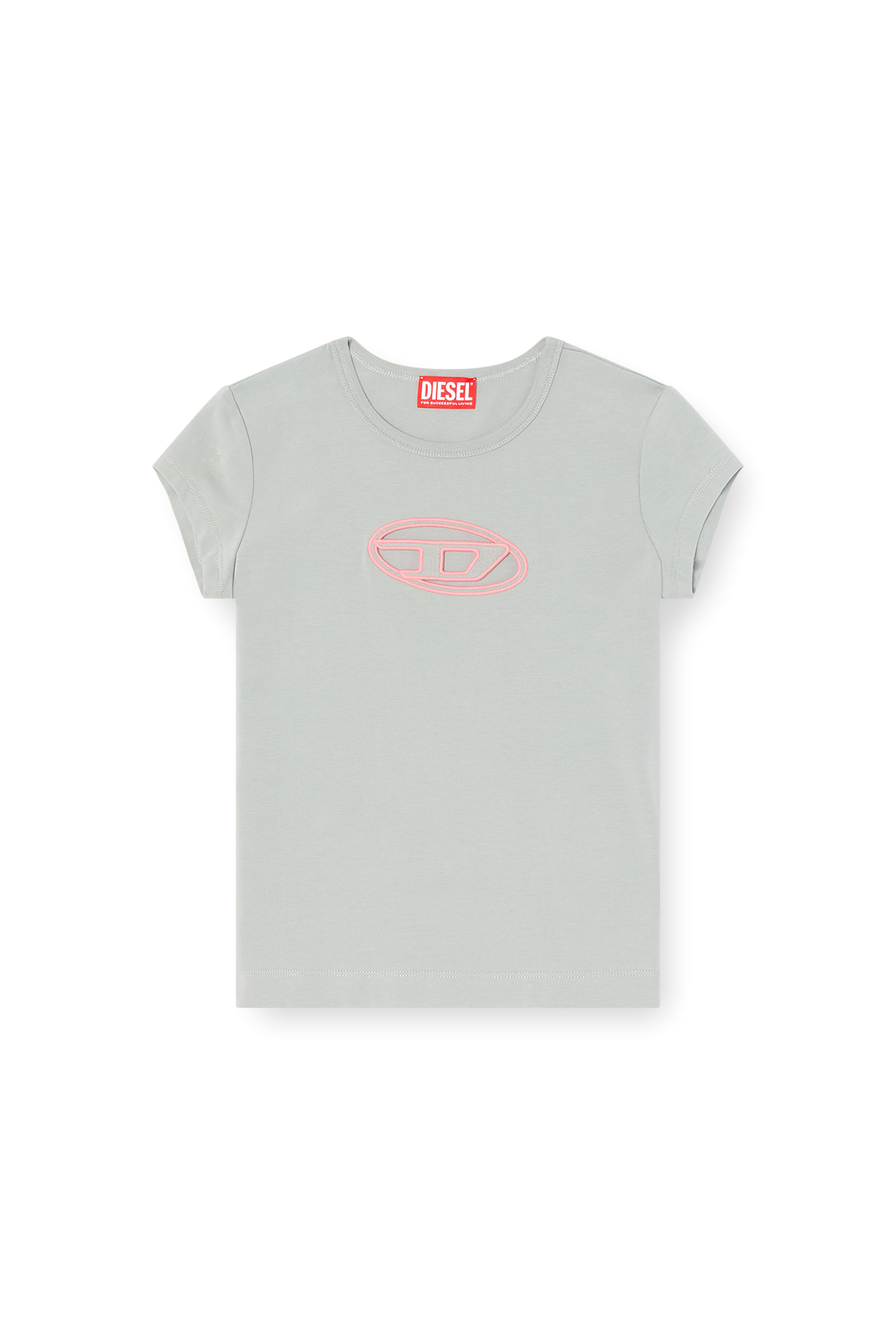 【DIESEL】T-Angie Cut-Out T-Shirt ピンク A062680AFAA 送関込 T-ANGIE Woman: Cotton T-shirt with cut-out D logo | Diesel