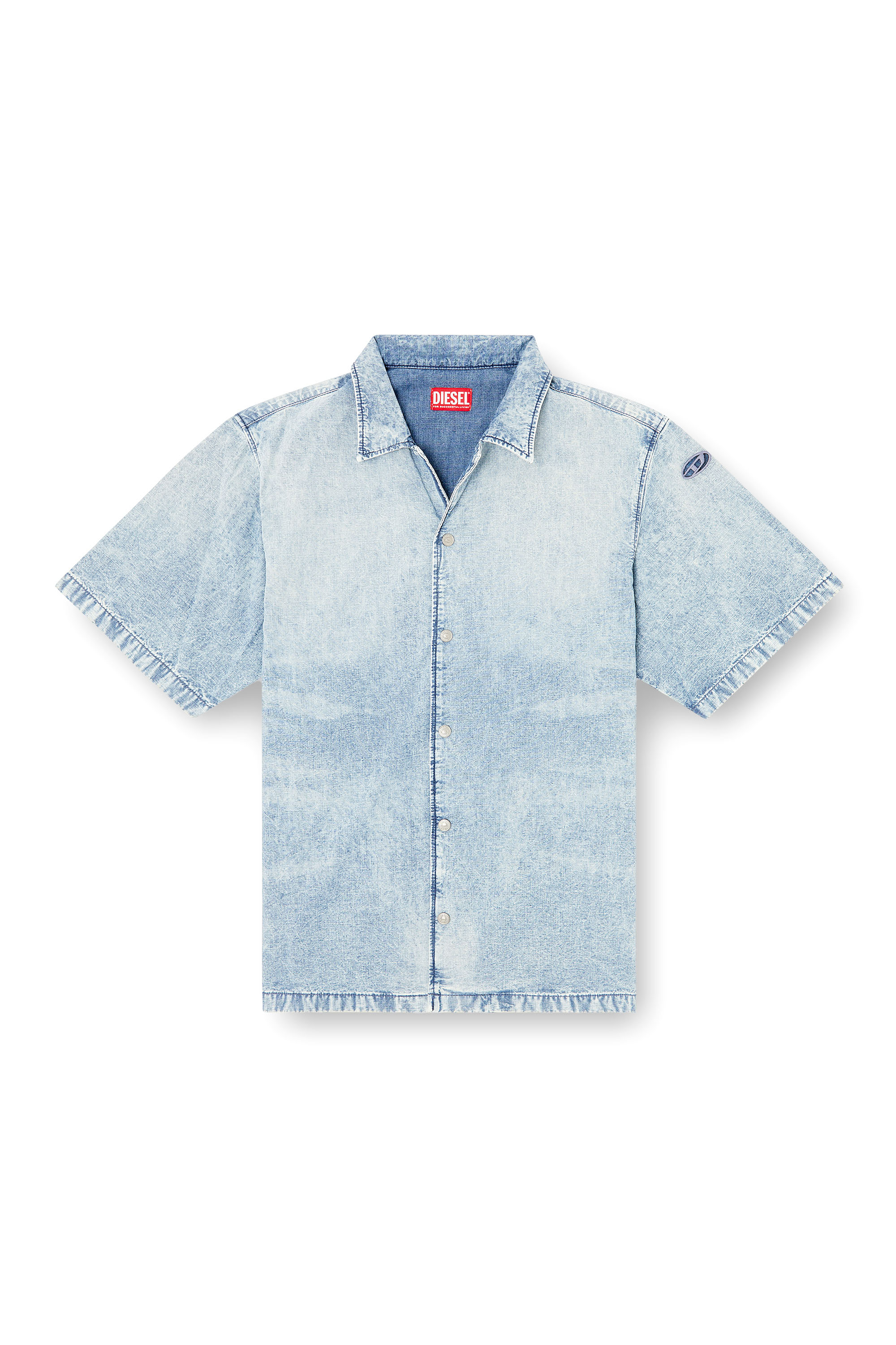 Diesel - D-NABIL-S4, Chemise bowling en denim marbré Homme in ToBeDefined - 3