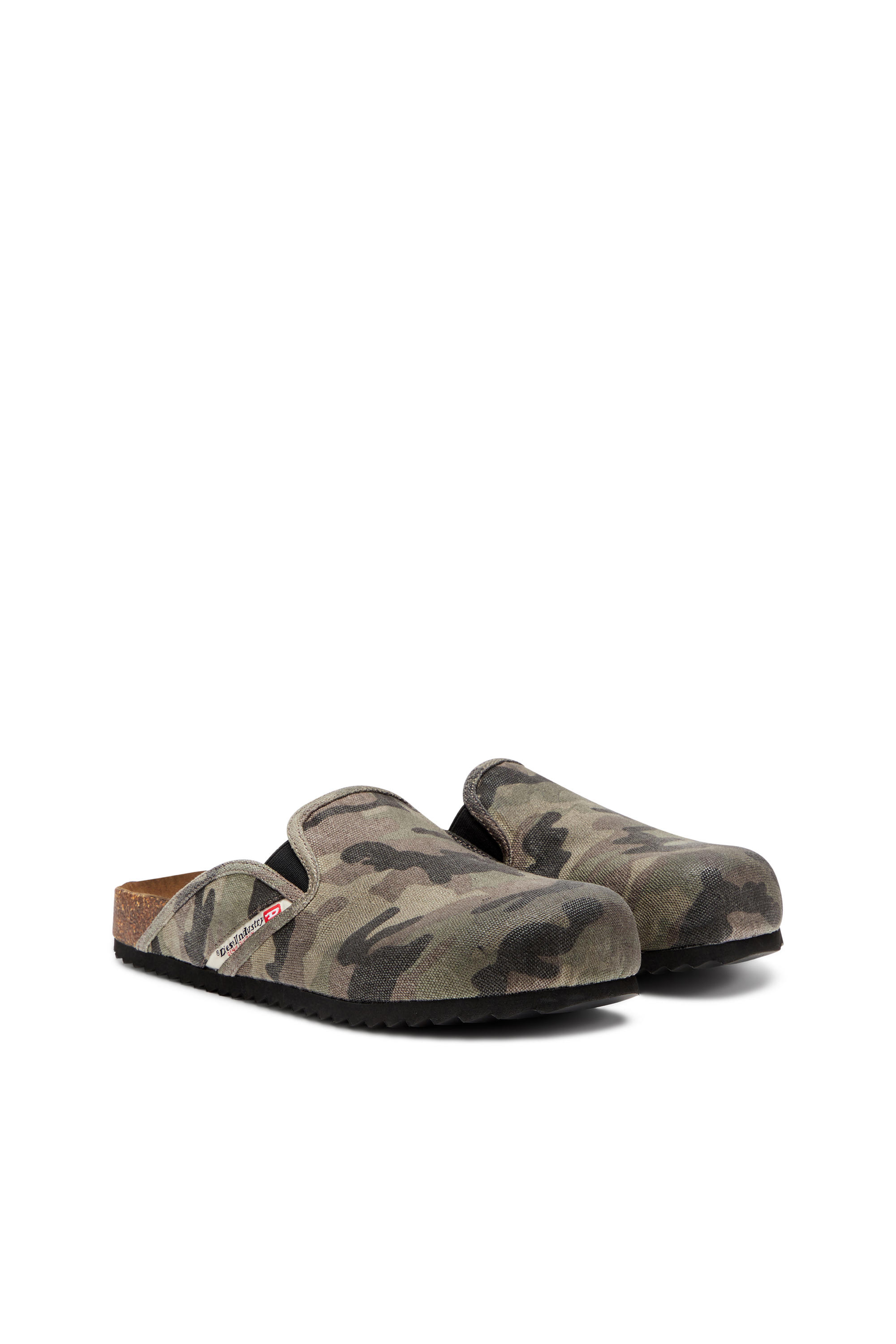 Diesel - D-WOODSTOCK SLIP-ON, Mules en toile avec imprimé camouflage Homme in Vert - 2