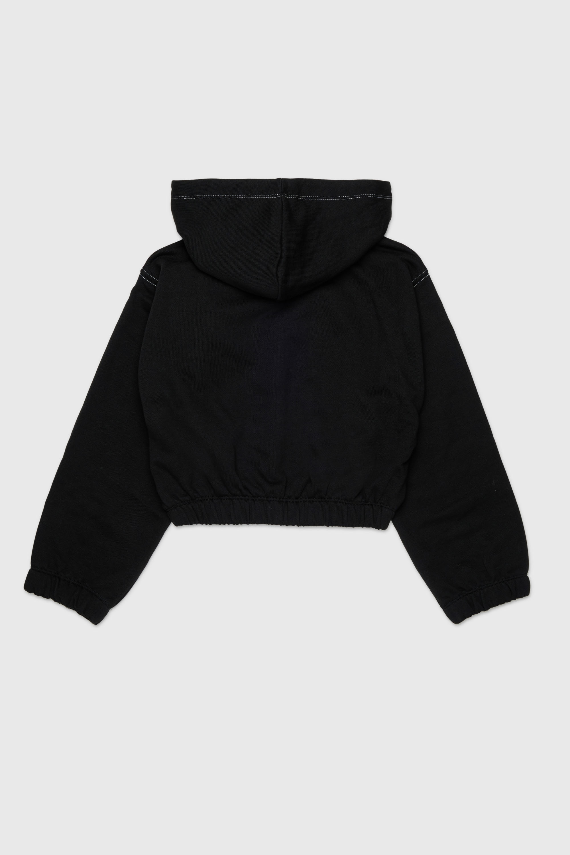 Diesel - SROSET, Sweat &agrave; capuche avec appliqu&eacute; rose en denim Femme in Noir - 2