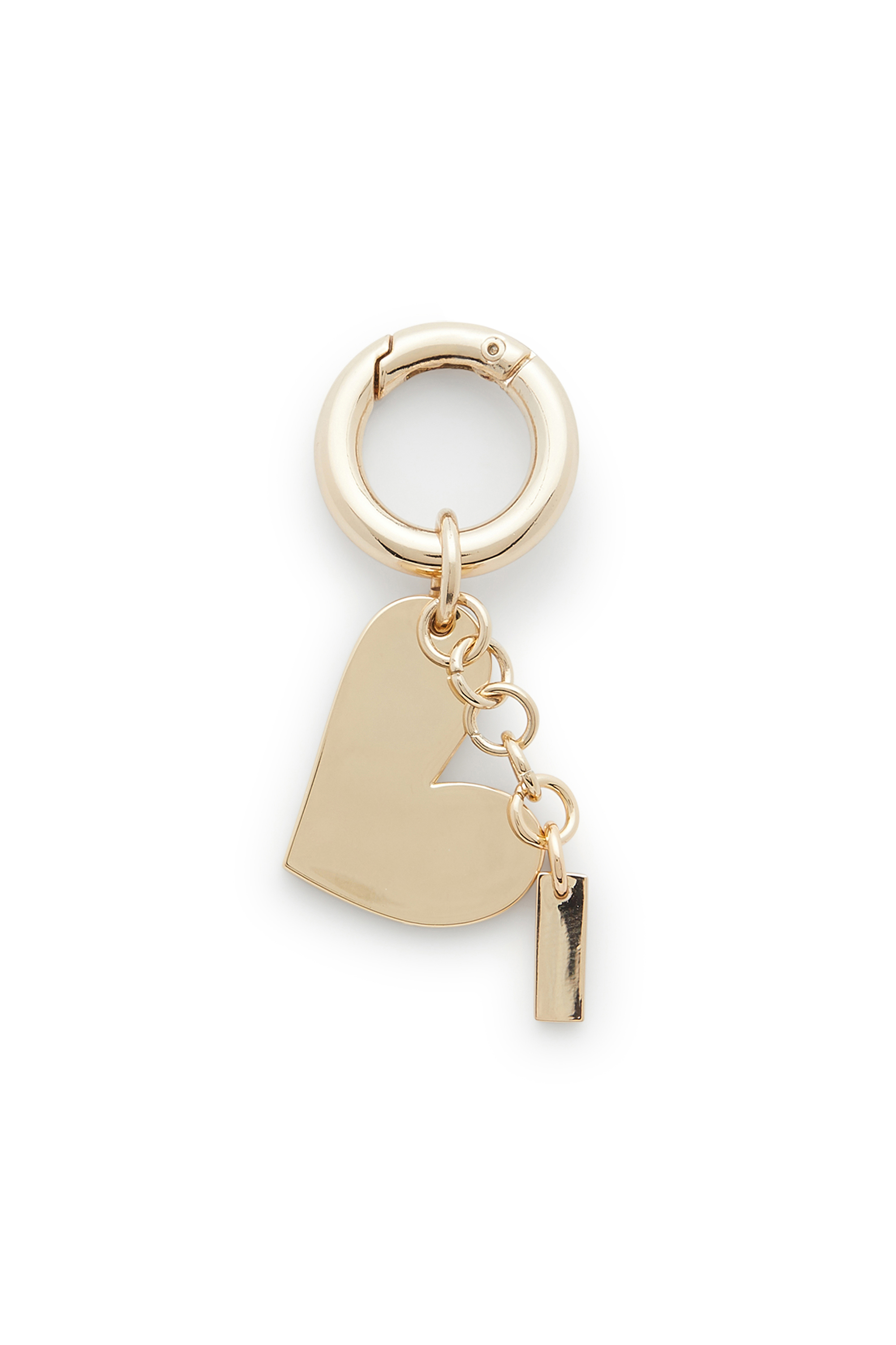 Diesel - CHARM-HEART, Breloque c&oelig;ur en m&eacute;tal avec strass Femme in Dor&eacute; - 2