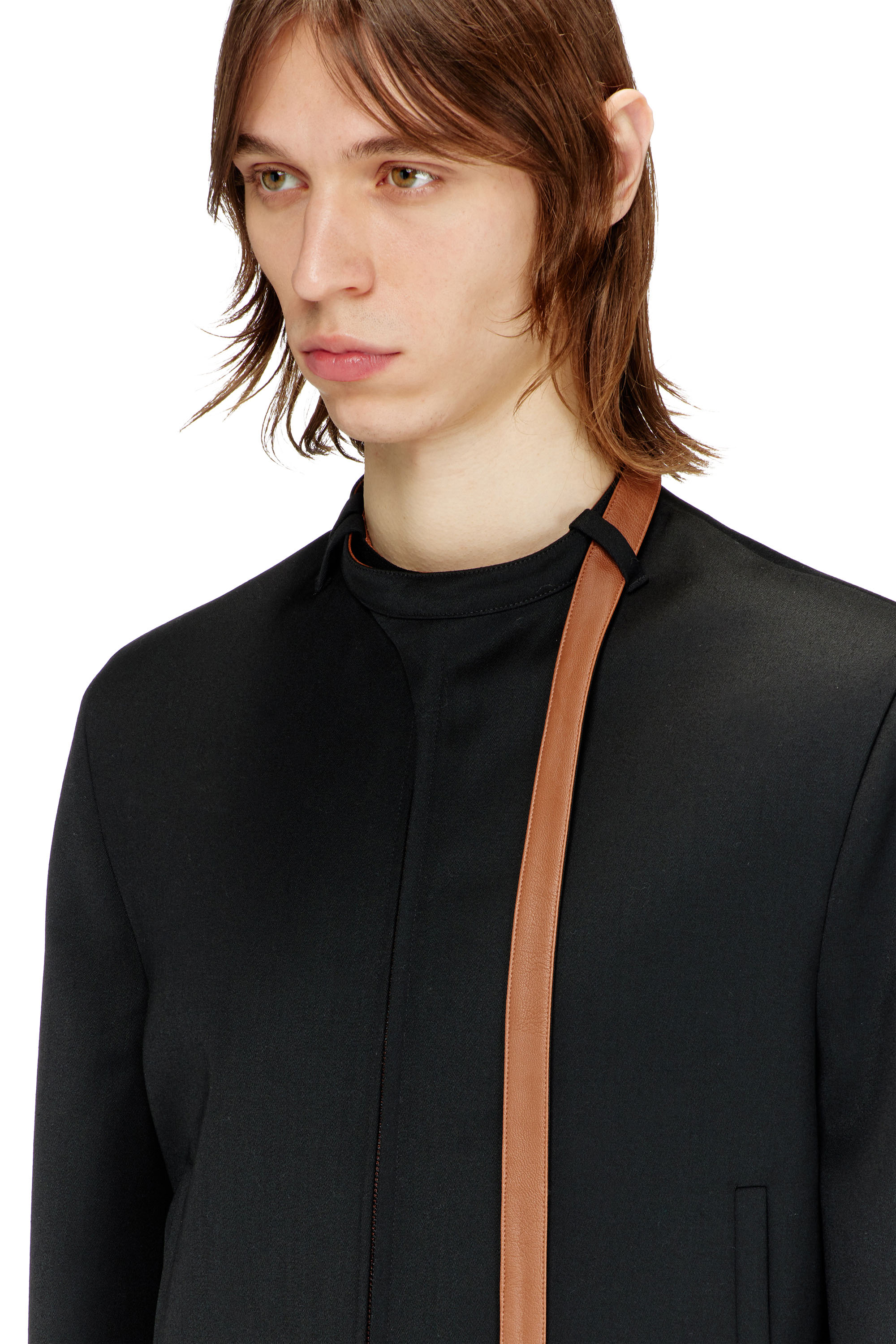 Diesel - J-NURIEL-A, Veste tailleur avec sangle biker au col Homme in Noir - 5