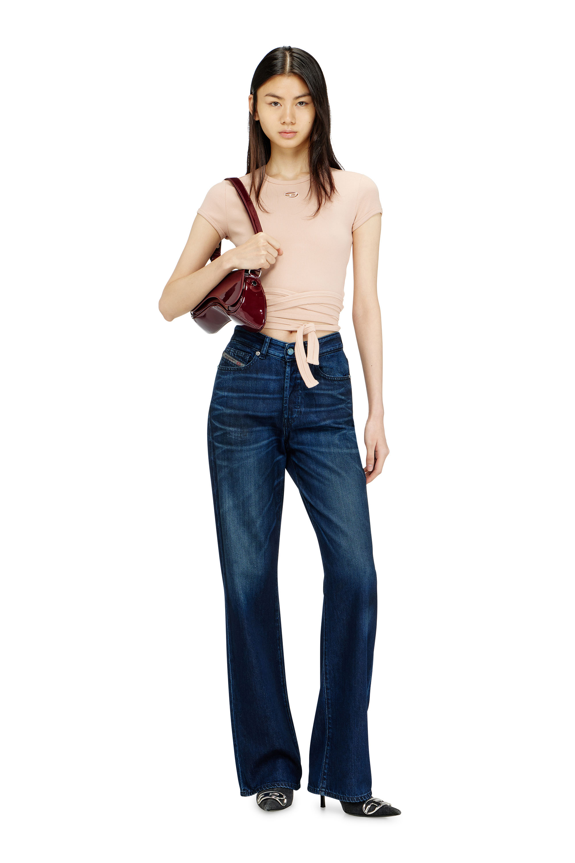 Diesel - T-BUNNY-TAIL-S1, Woman's Ribbed top with wrap-around laces in null - 2