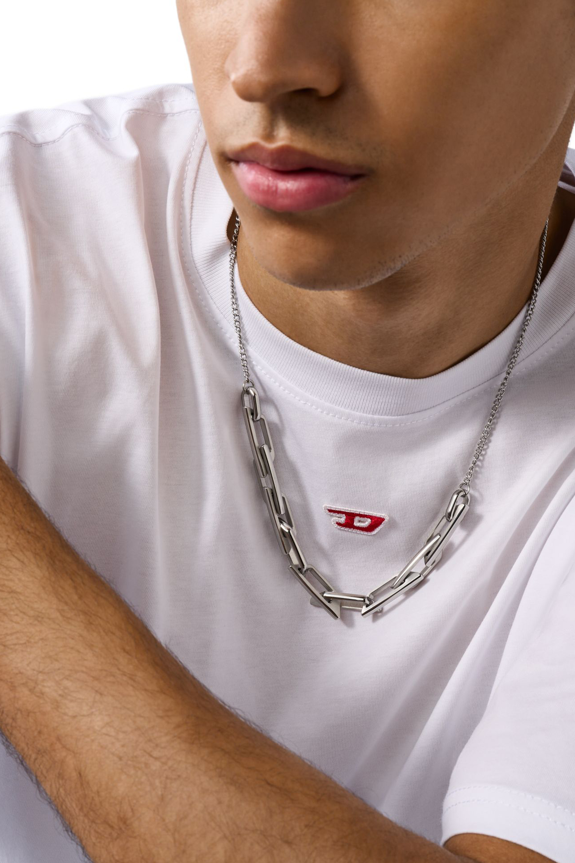 Diesel - DX1578040 JEWEL, Collier chaîne en acier inoxydable Mixte in Gris argenté - 3