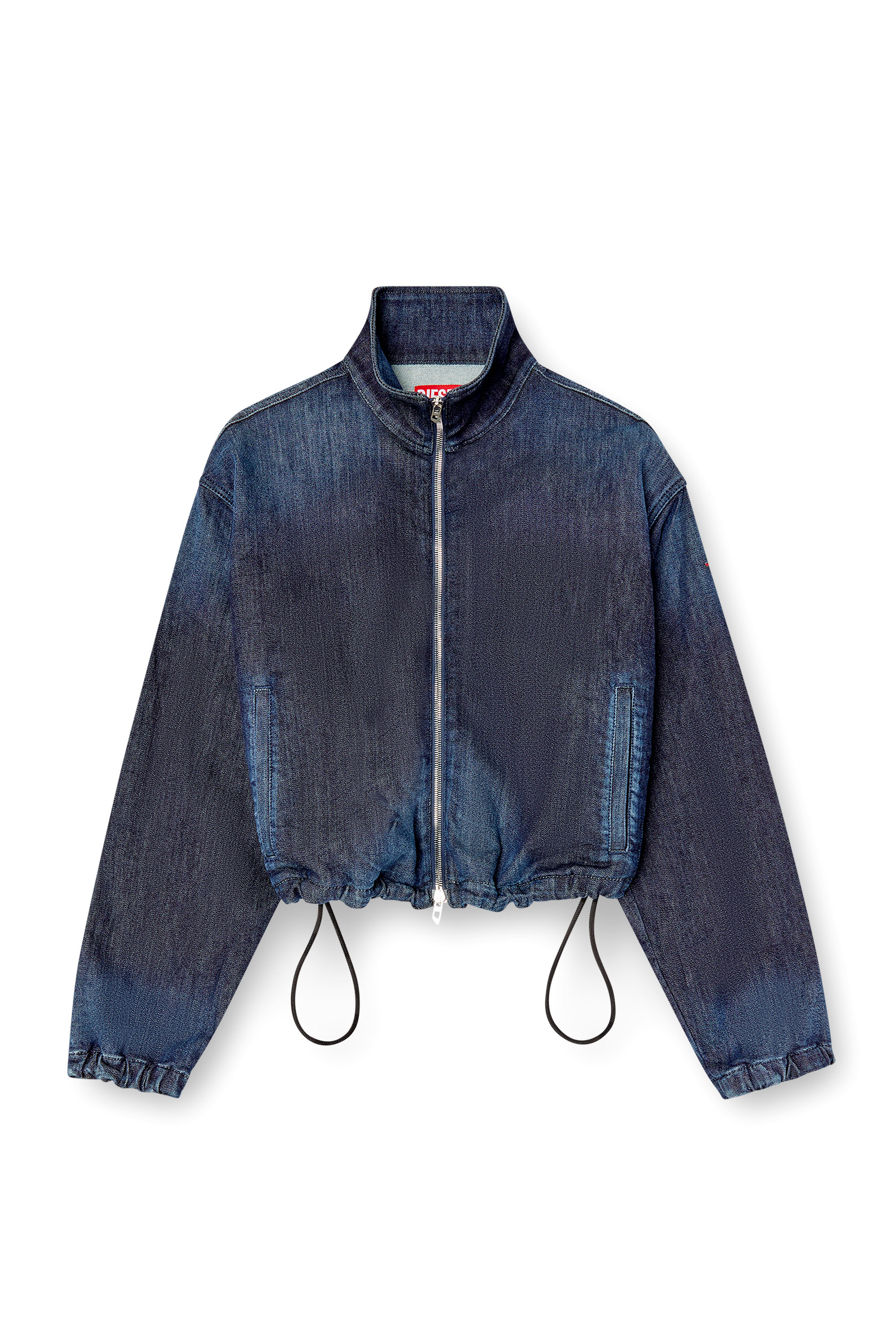 Diesel - DE-SANDERZ JOGG, Veste en JoggJeans avec col montant Femme in Bleu - 2