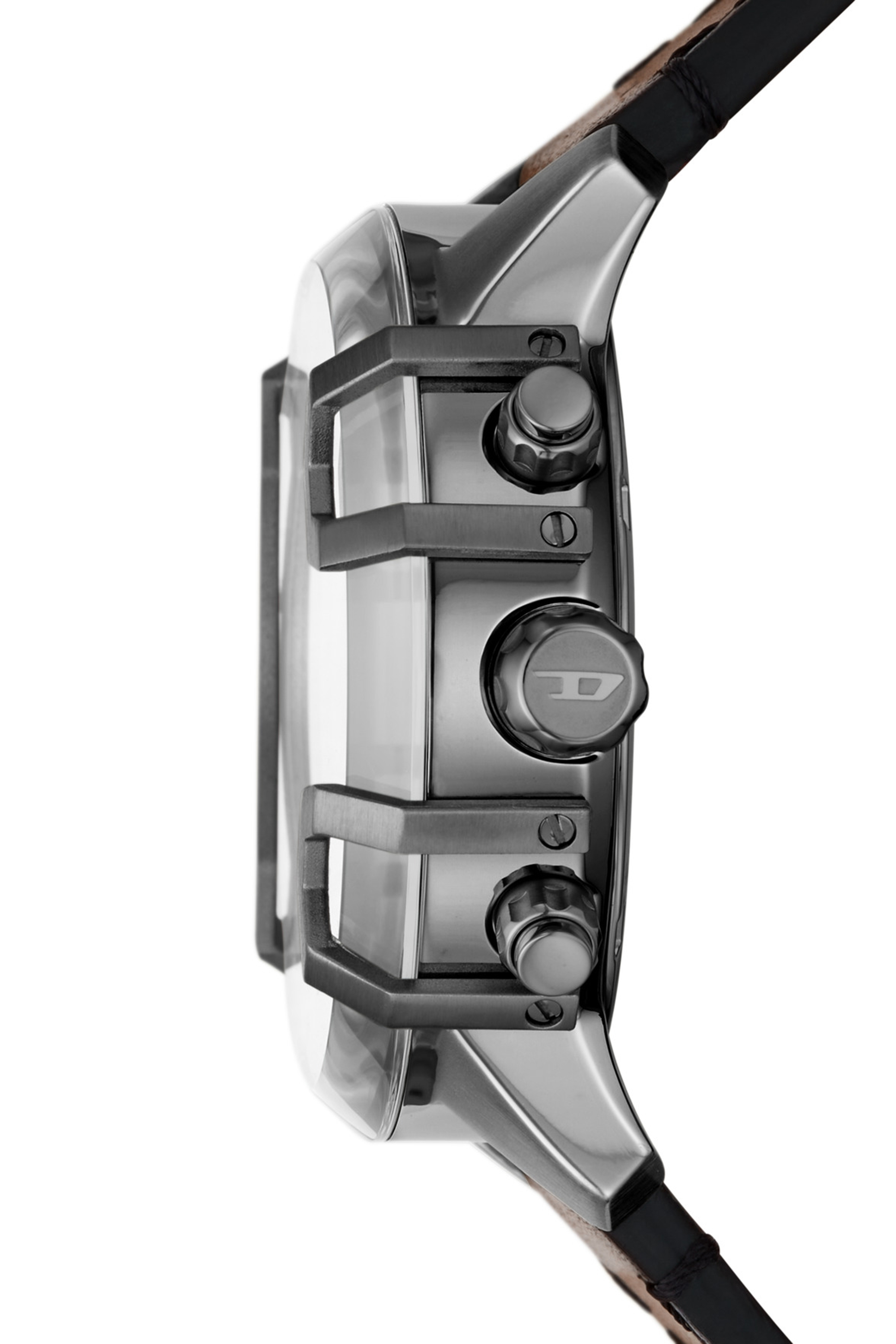 Diesel - DZ4604, Montre chronographe Griffed en cuir marron Homme in Marron - 3