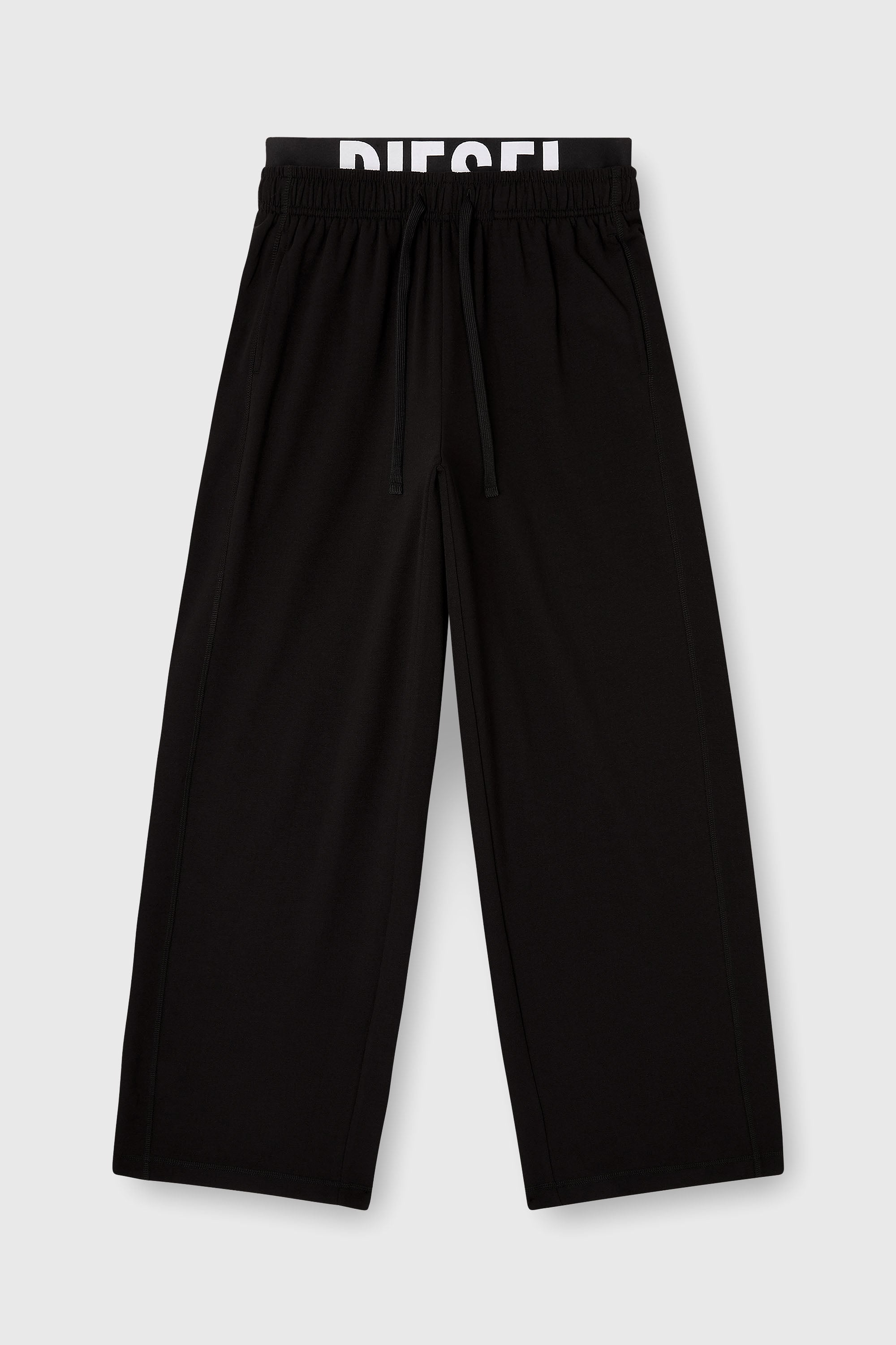 Diesel - LESLIE-D-POP, Pantalon de surv&ecirc;tement en &eacute;ponge de coton avec ceinture logot&eacute;e Femme in Noir - 2