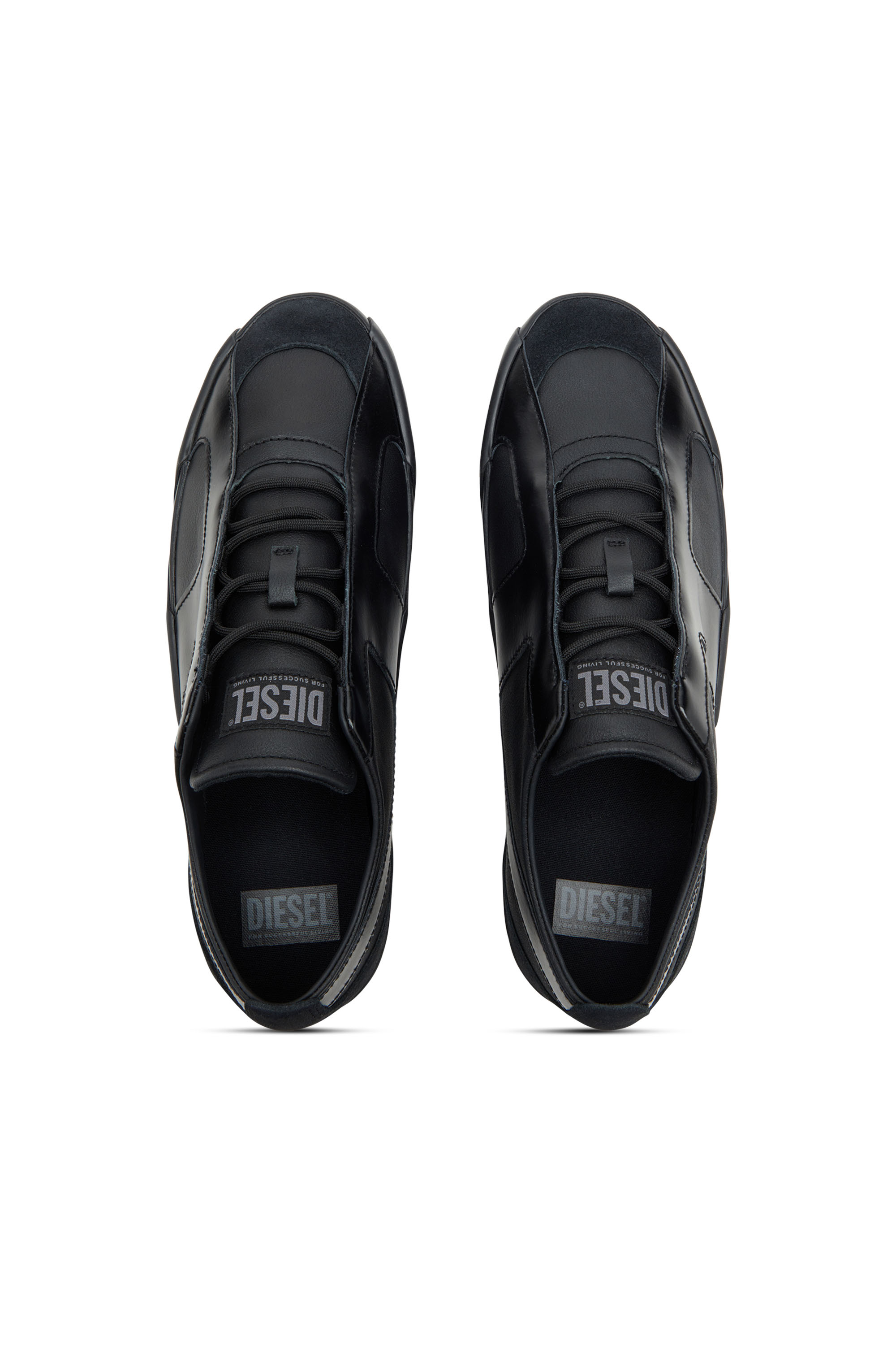 Diesel - S-SLANTE-D LOW, S-Slante-D-Baskets en daim et cuir avec logo D Homme in Noir - 4