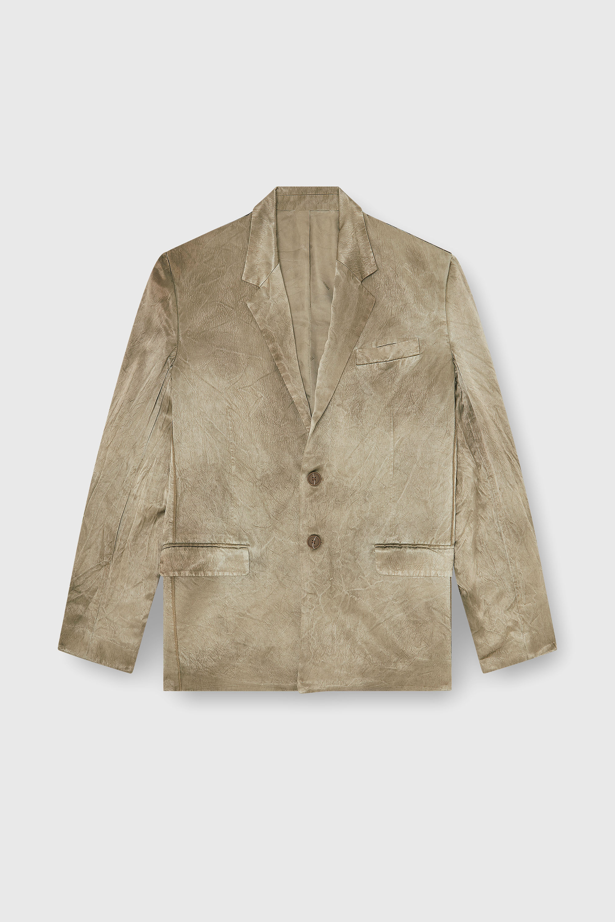 Diesel - J-ANDRE, Man's Blazer in wrinkled satin in Light Brown - 2