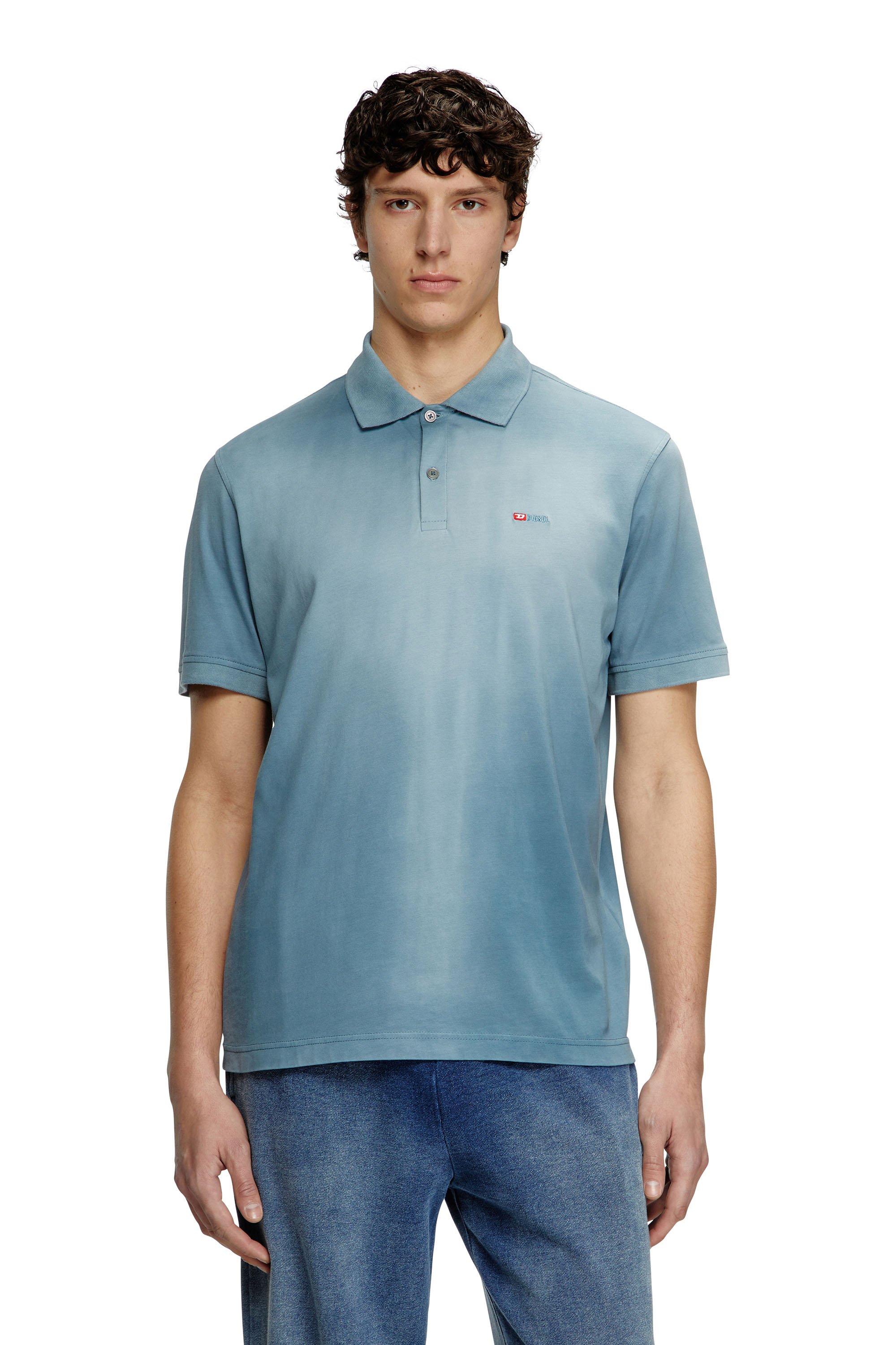 Diesel - T-REJUST-R3, Polo en jersey avec logo brodé Homme in Bleu - 1