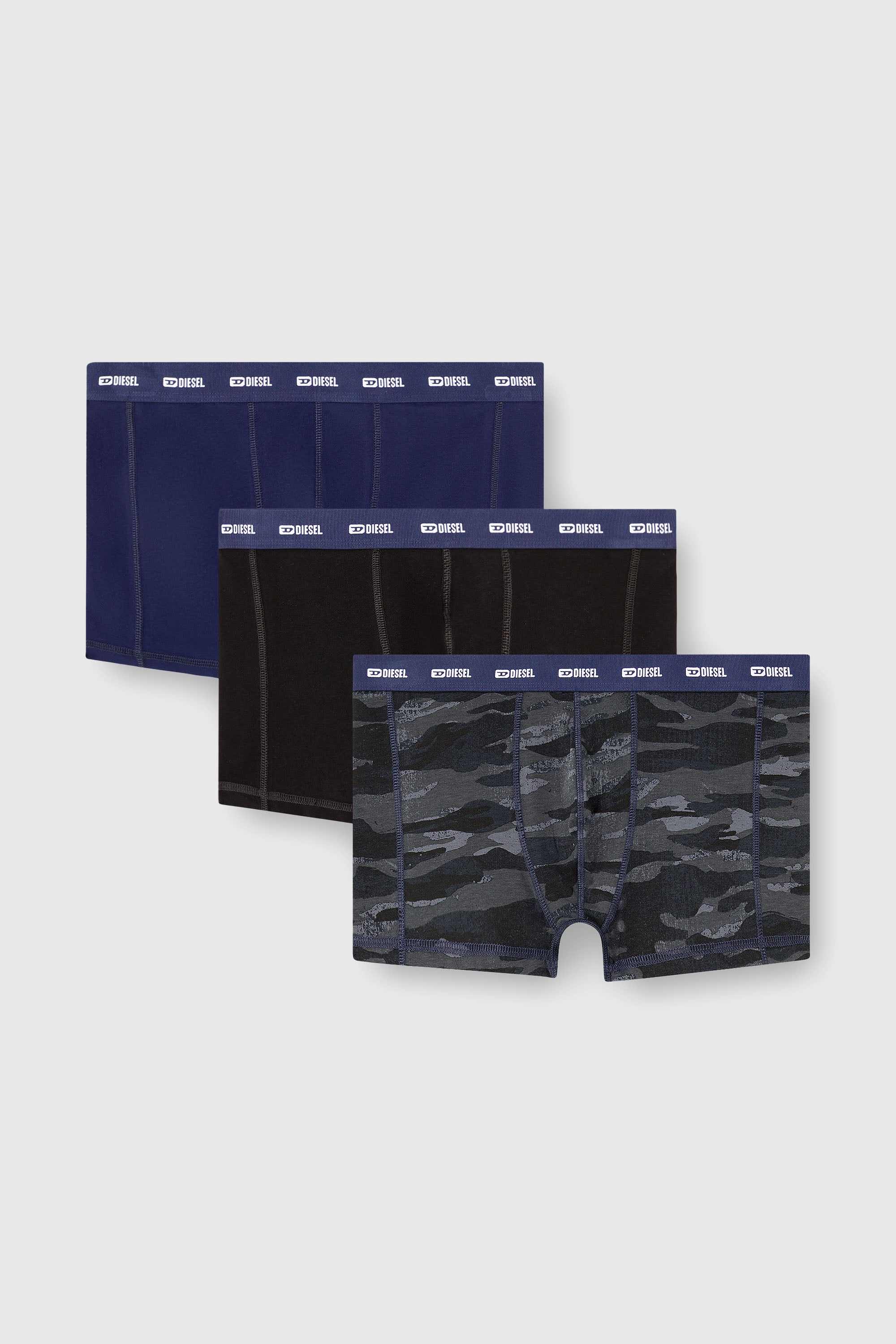 Diesel - DAMIEN-UTLT-3PACK, Lot de trois boxers unis et motif camouflage Homme in Polychrome - 1