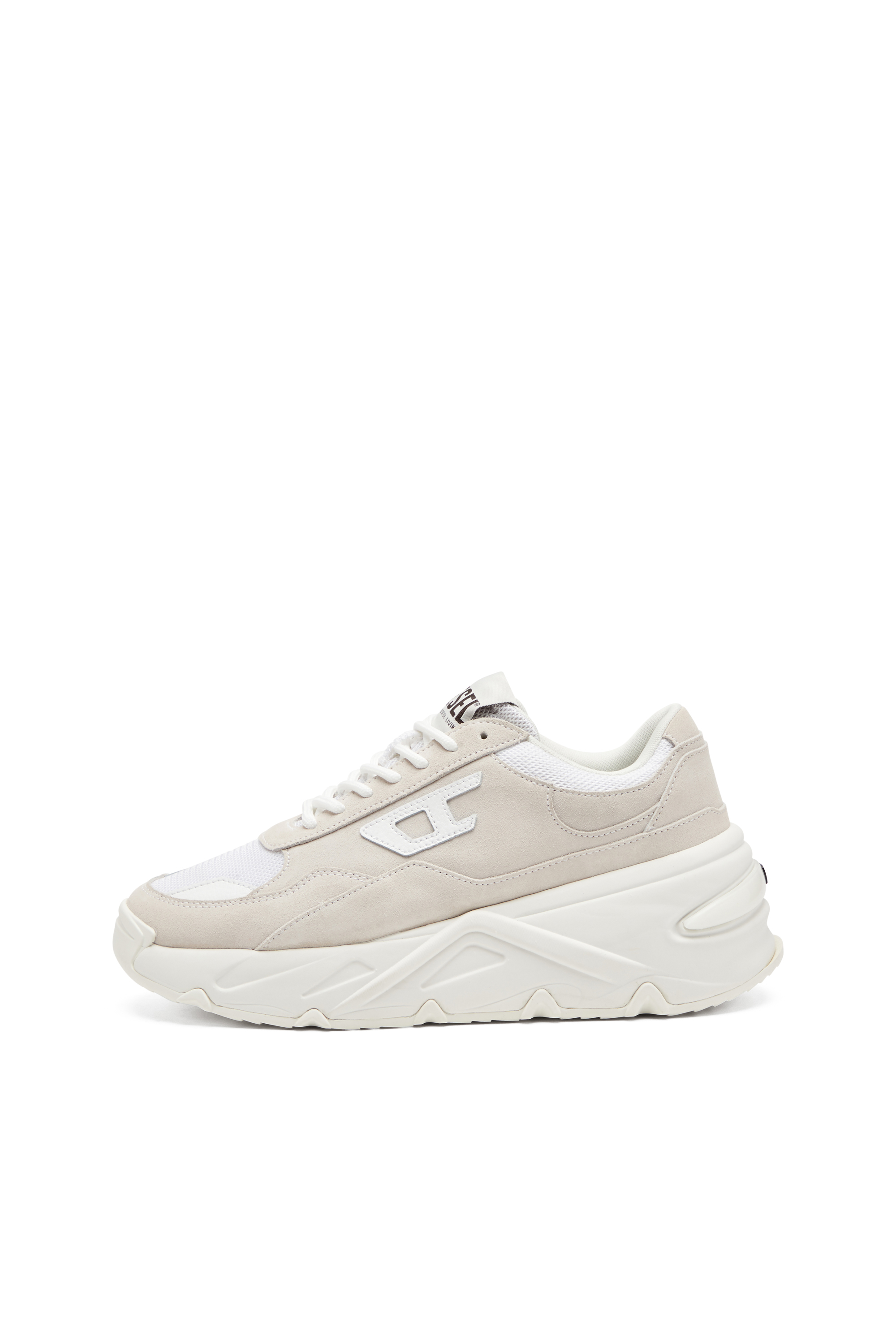 Diesel - S-SAVANNAH W, Sneakers compensées en cuir suédé et mesh Femme in Blanc - 7