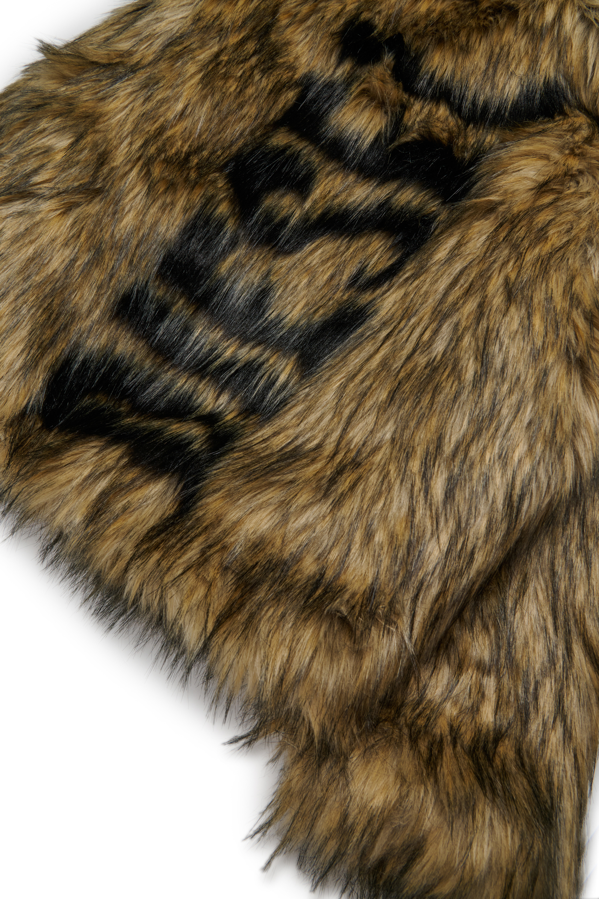 Diesel - JFURLY, Veste en fausse fourrure avec logo Femme in Marron - 4