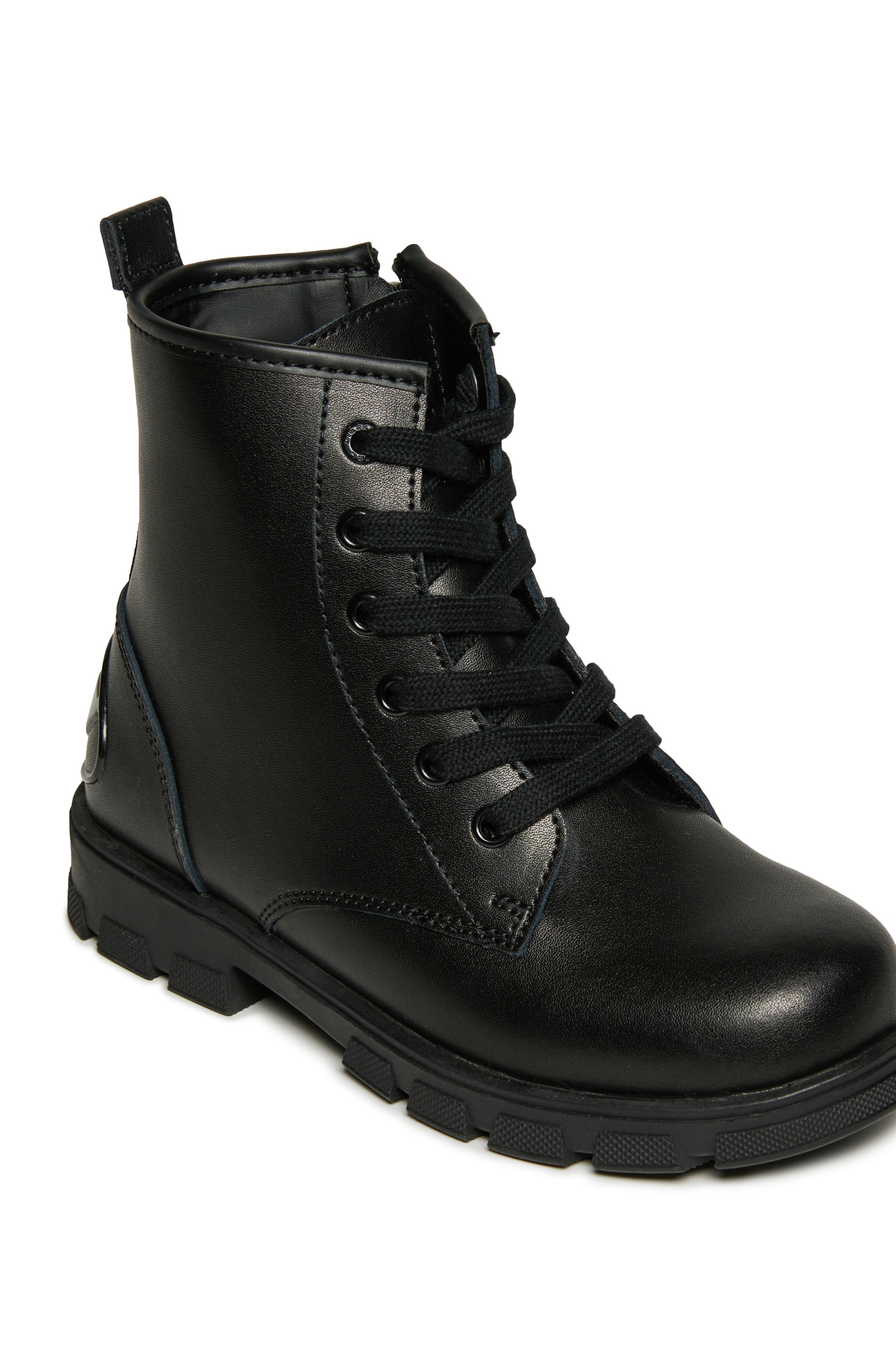 Diesel - D-HAMMER AK LACE, D-Hammer Bottes en cuir avec fermeture éclair latérale Mixte in Noir - 4
