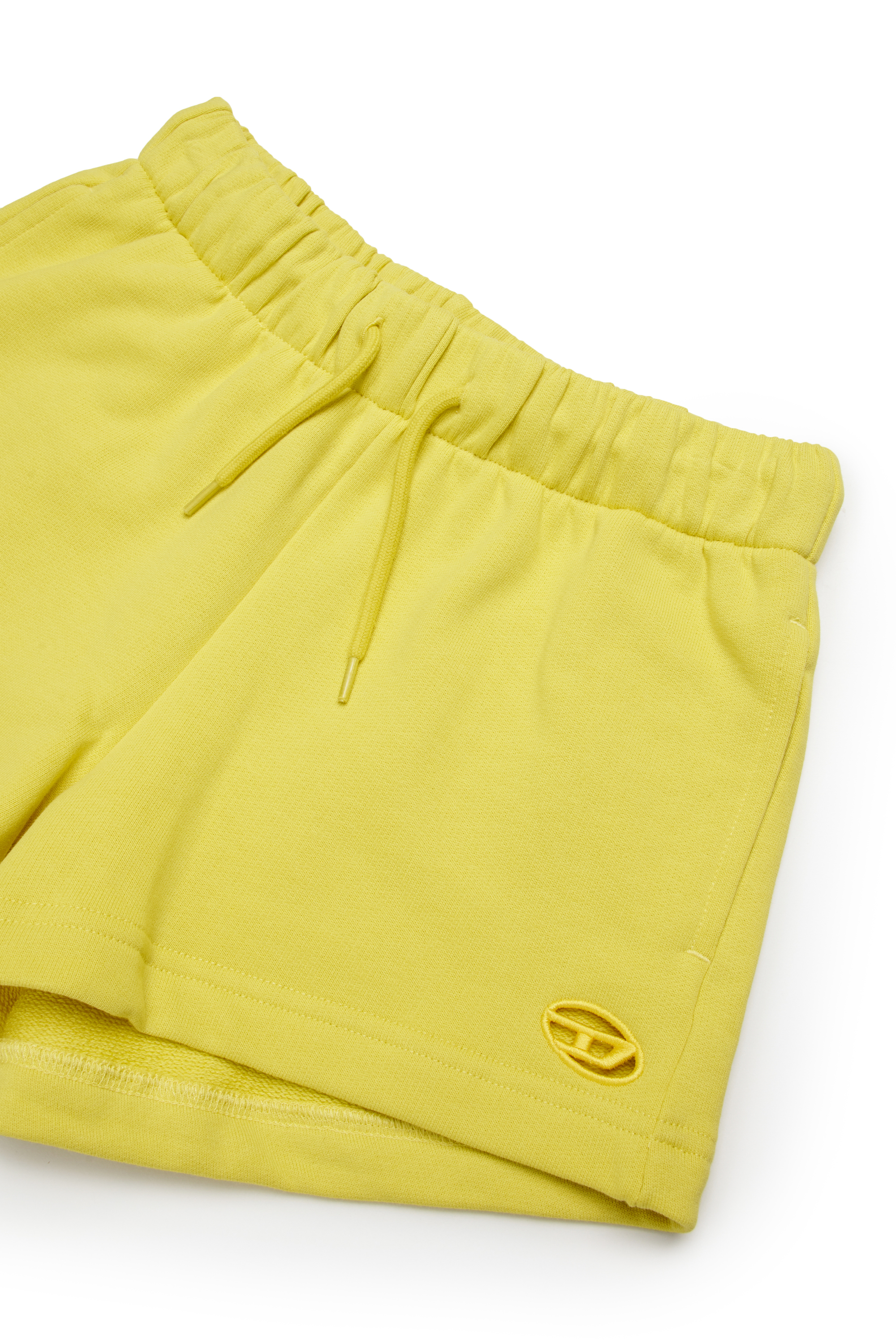 Diesel - PAGL, Short de survêtement avec cut-out à logo Oval D Femme in Jaune - 3