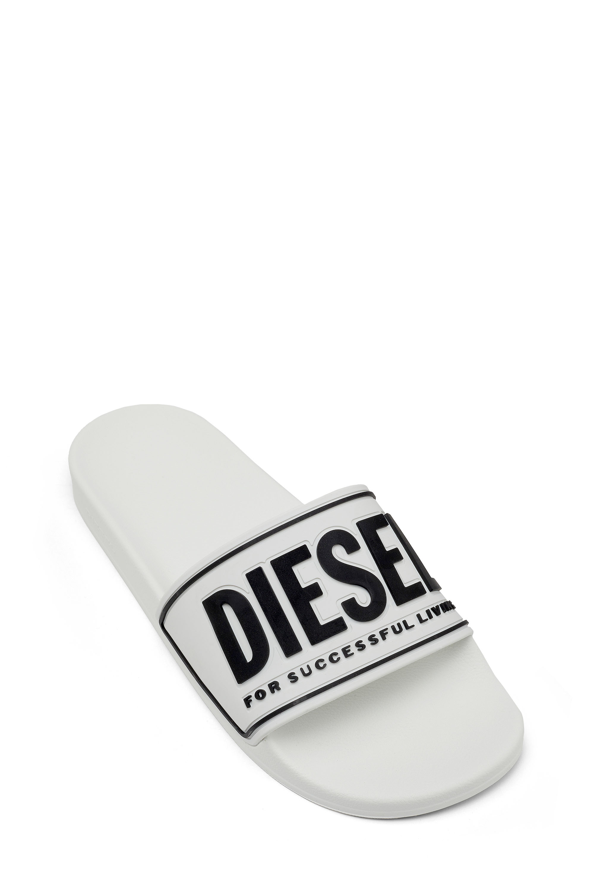 Diesel - SA-MAYEMI CC W, Sa-Mayemi-Claquettes en caoutchouc avec logo embossé Femme in Blanc - 6