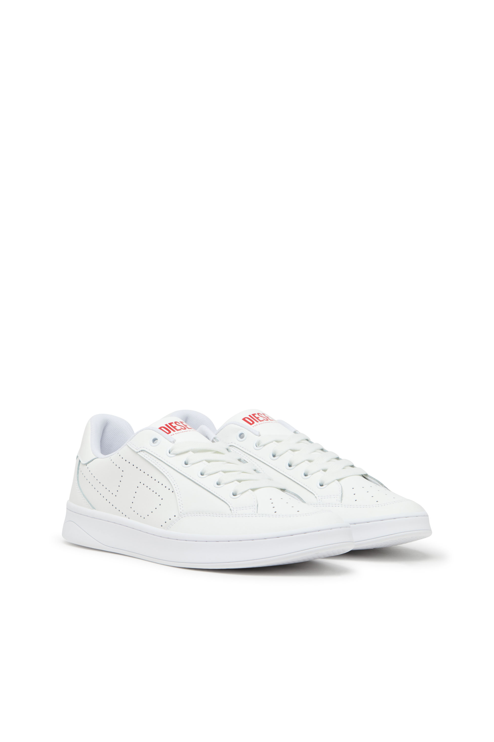 Diesel - S-DAKOTA LOW W, Sneakers en cuir avec logo perforé Femme in Blanc - 2