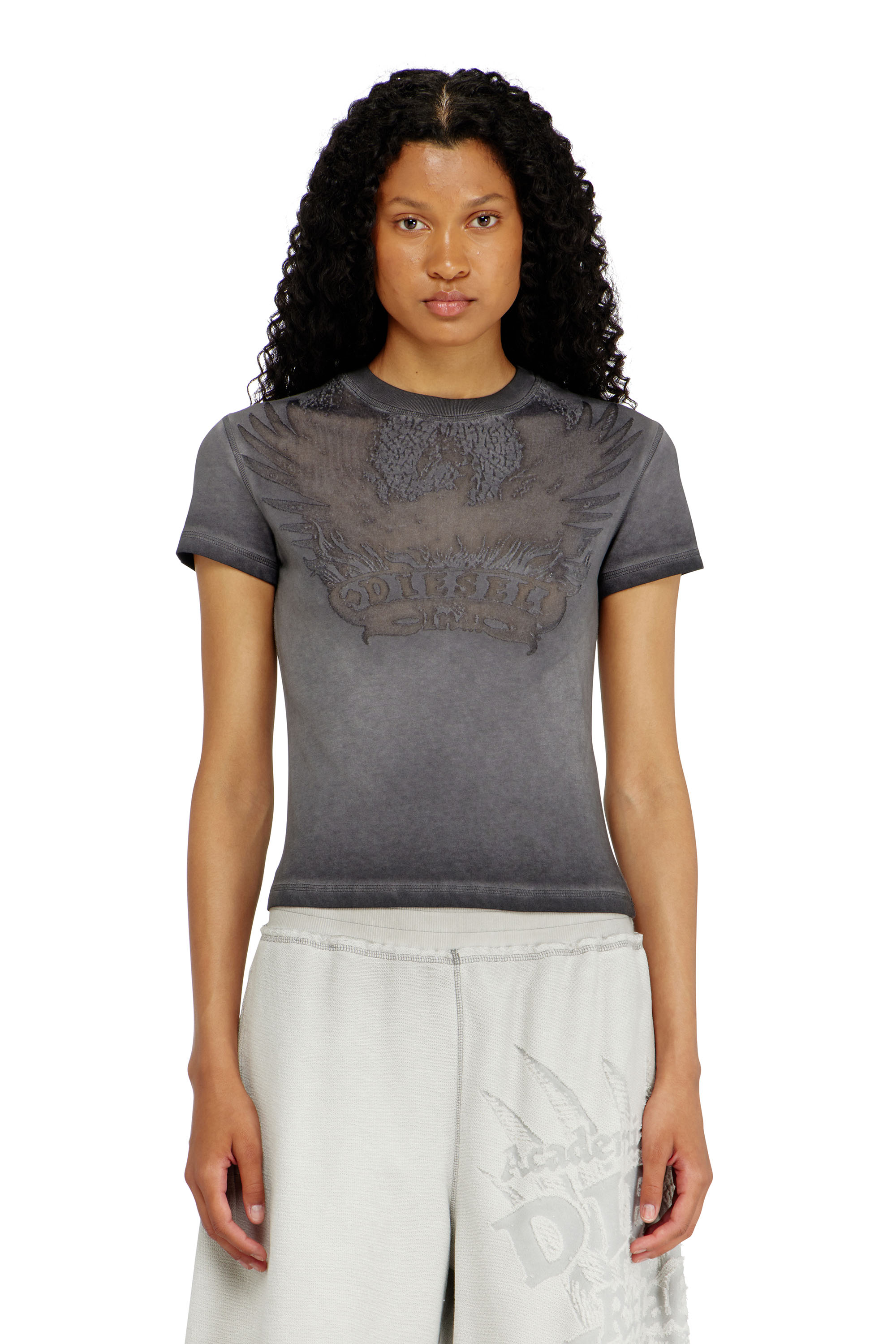 Diesel - T-ILA-AA7, T-shirt slim avec d&eacute;vor&eacute; Phoenix Femme in ToBeDefined - 2
