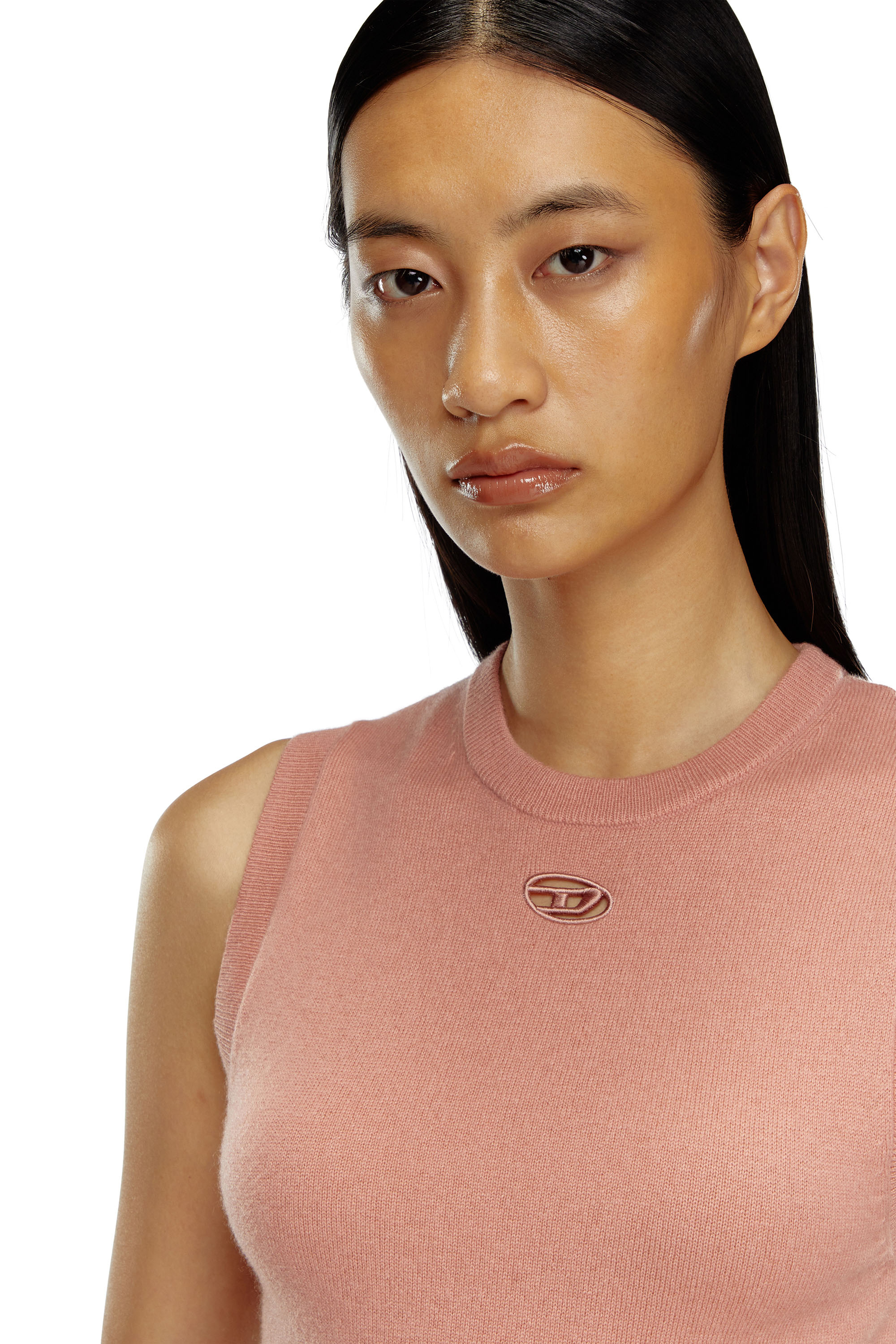 Diesel - M-ARGA-SL, Gilet crop en maille de laine et cachemire Femme in Rose - 5