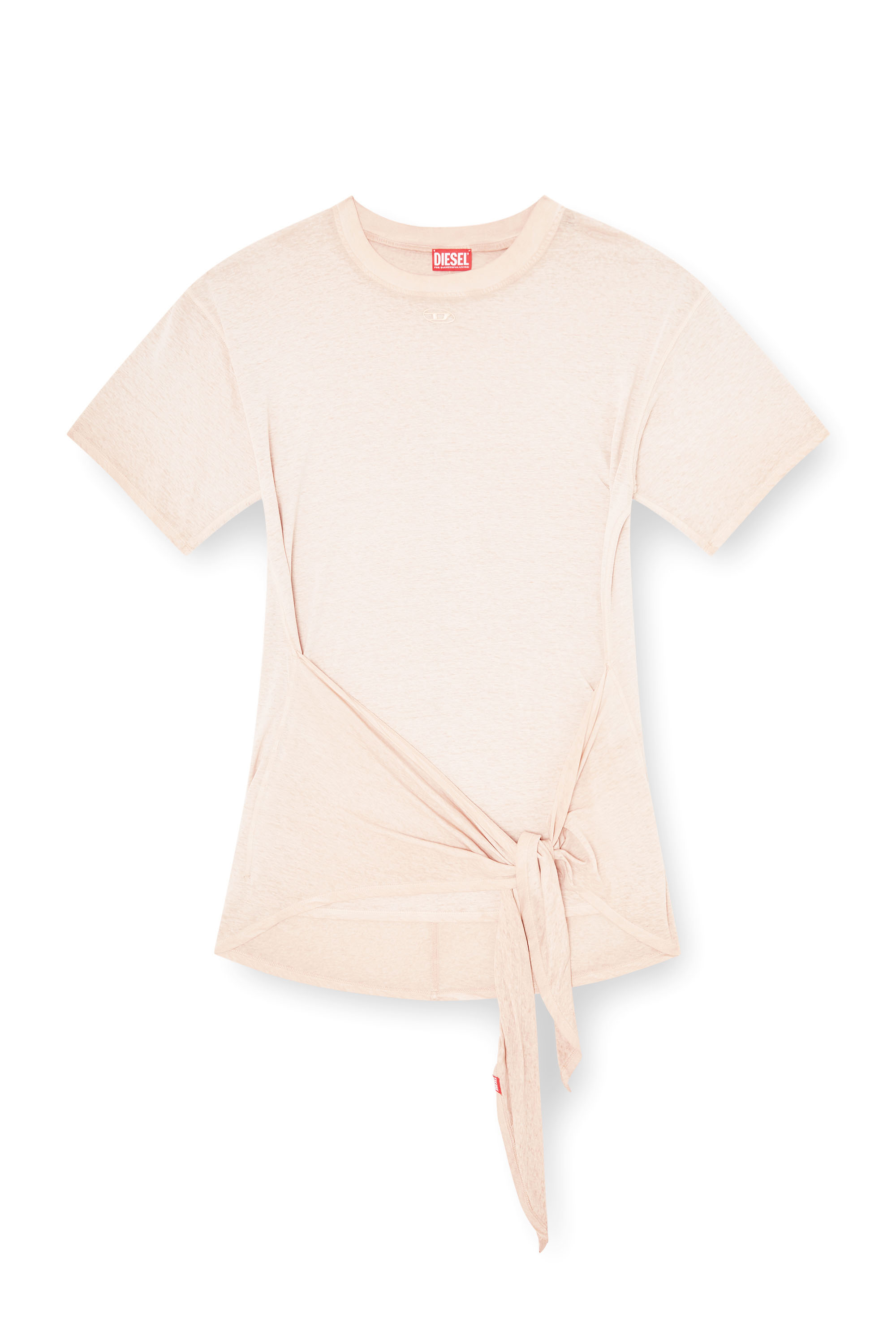 Diesel - D-EIVOR-S1, Robe en chanvre et coton avec d&eacute;tail portefeuille Femme in Rose - 1