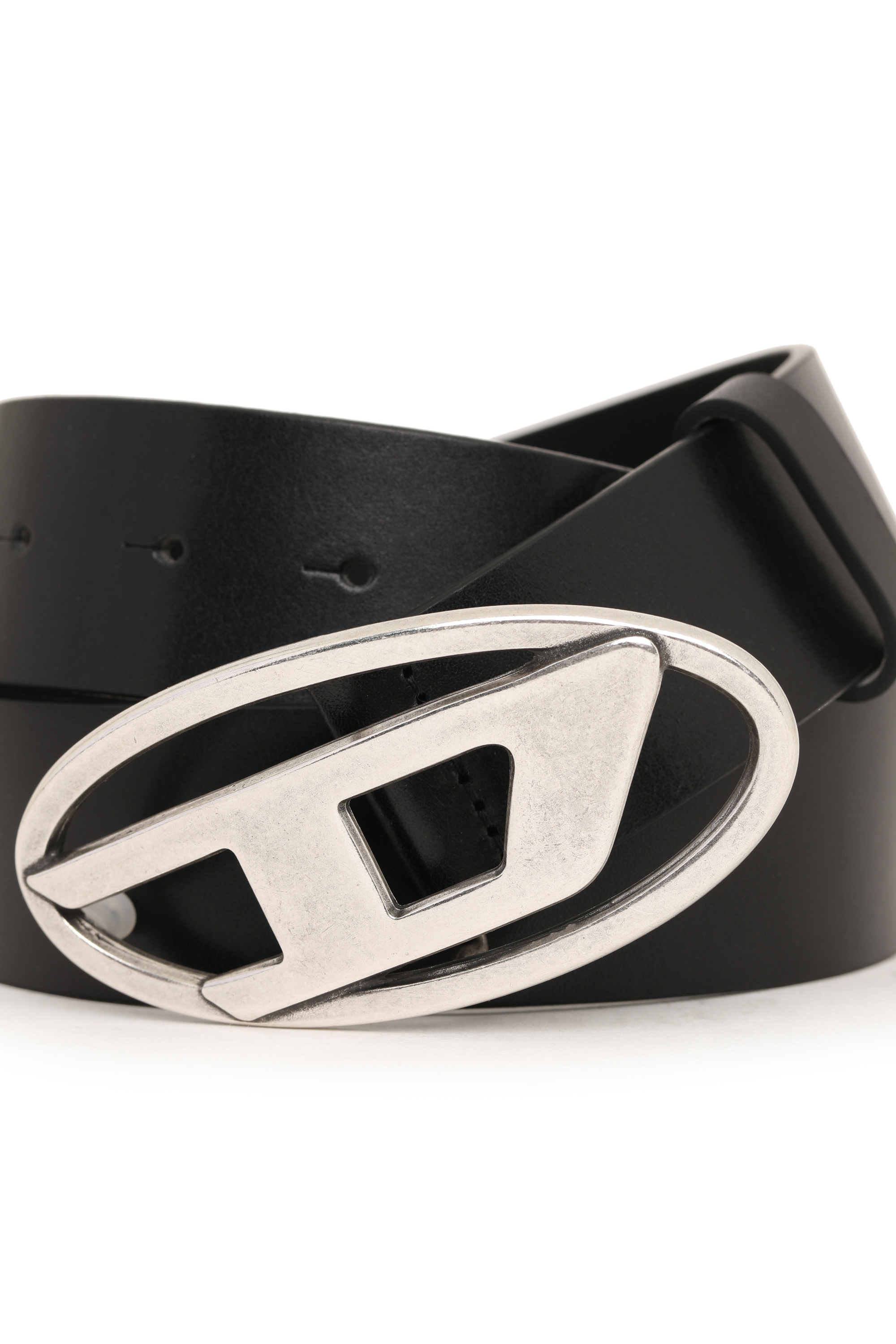 Diesel - B-1DR, Ceinture 3.9 cm en cuir avec boucle D Homme in Noir - 3