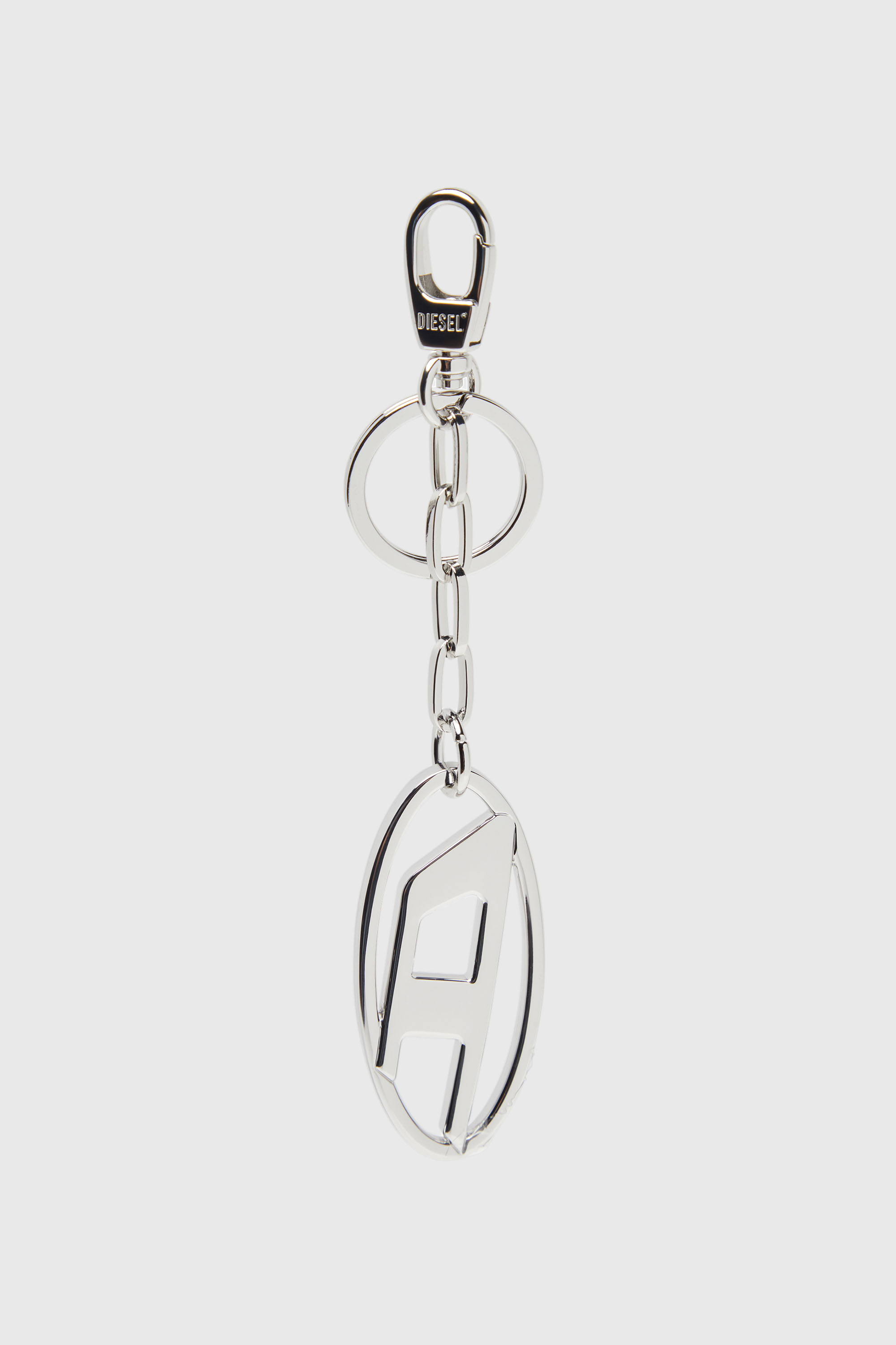 Diesel - HOLY-C, Porte-cl&eacute;s Oval D en m&eacute;tal avec cristaux Femme in Gris argent&eacute; - 2