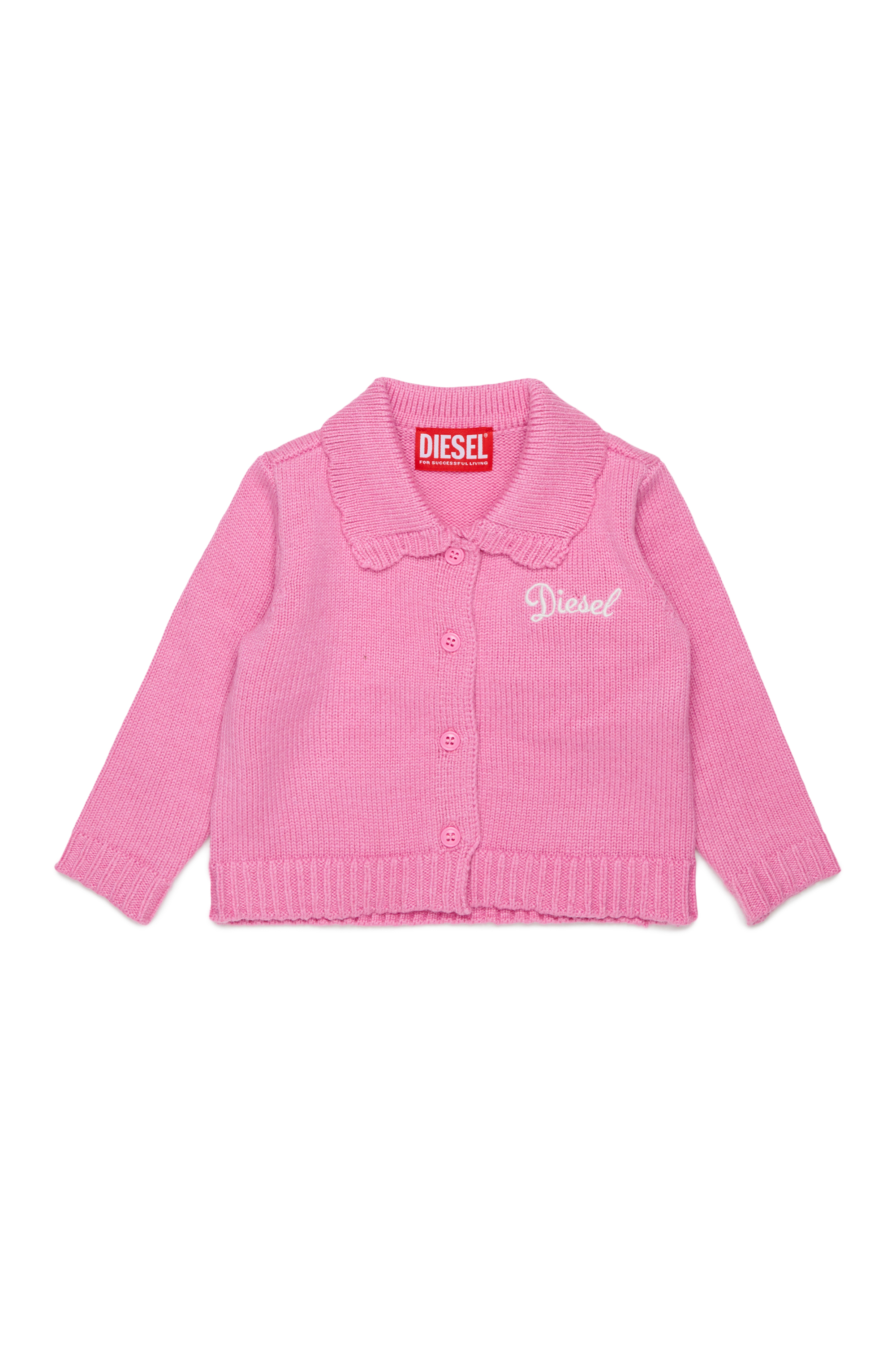 Diesel - KSCALOB, Cardigan enrichi en cachemire avec col festonn&eacute; Femme in Rose - 1