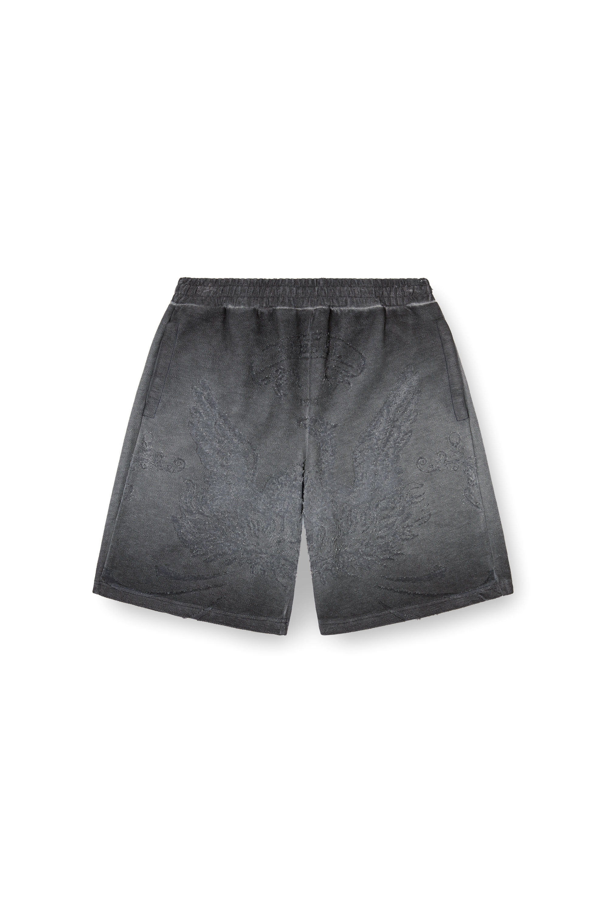 Diesel - P-CROWDE, Short de survêtement avec phénix dévoré Homme in Gris - 2