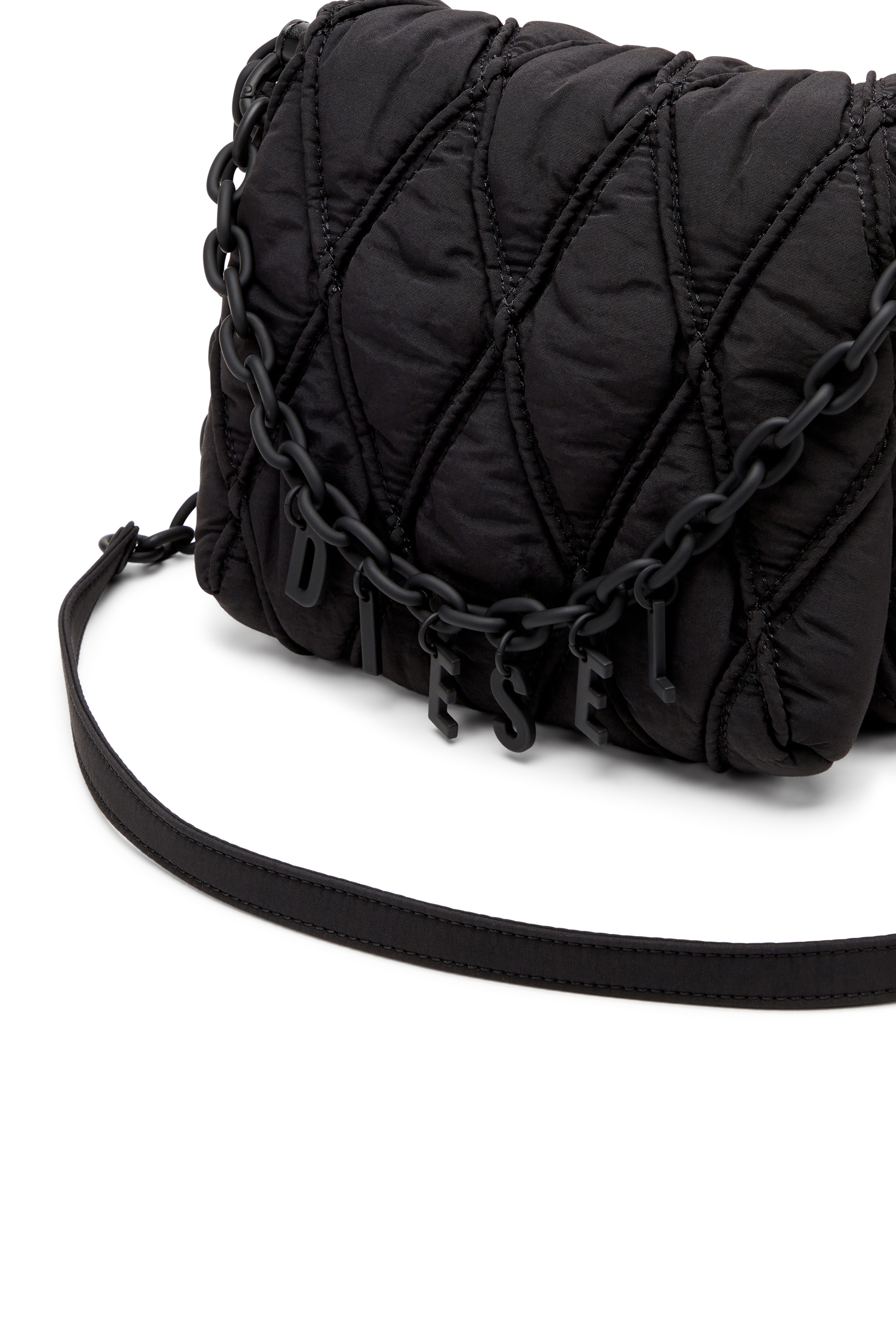 Diesel - CHARM-D SHOULDER S, Charm-D S-Petit sac à bandoulière en nylon matelassé Femme in Noir - 5