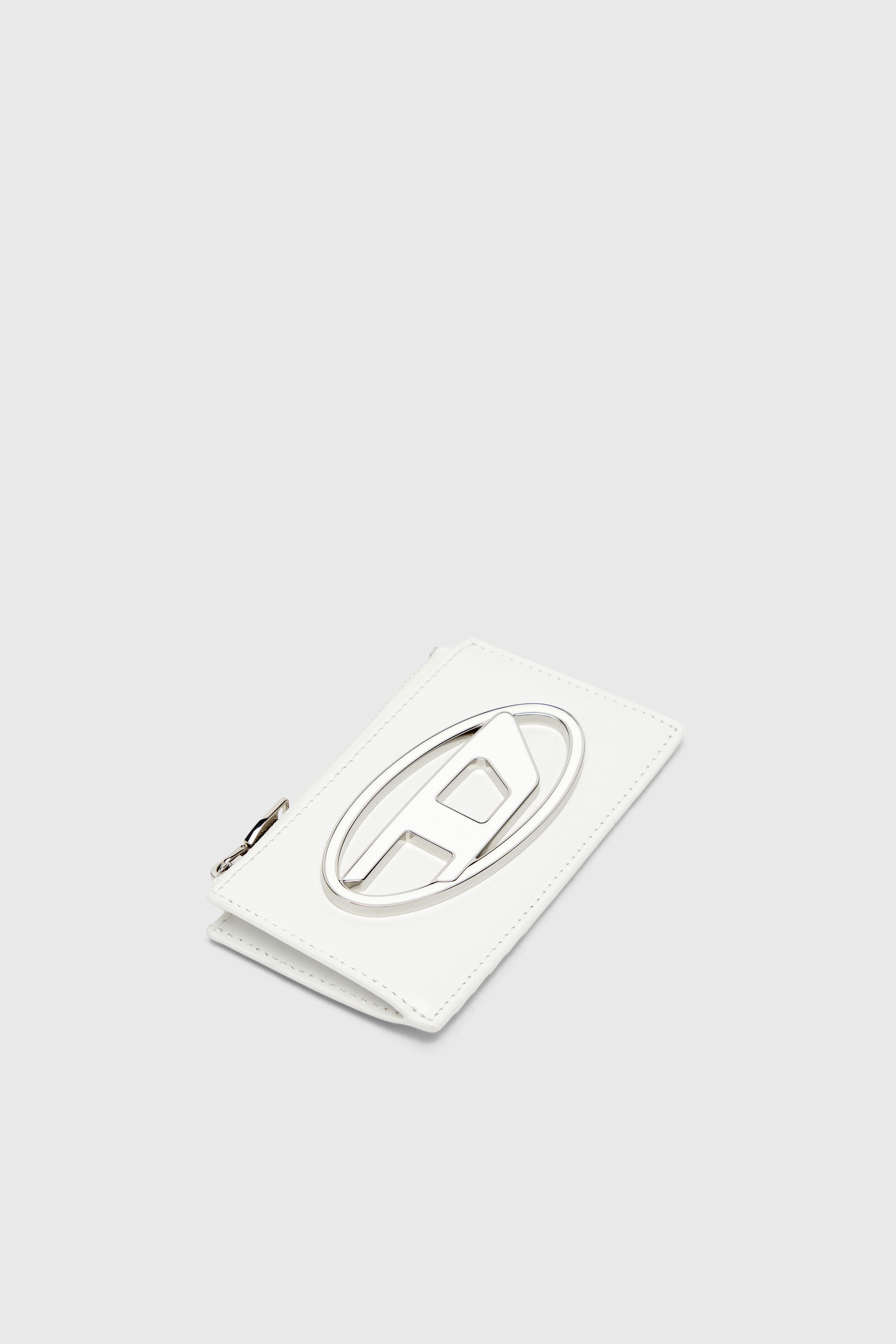 Diesel - 1DR CARD HOLDER III, Porte-cartes plat en cuir nappa Femme in Blanc - 4