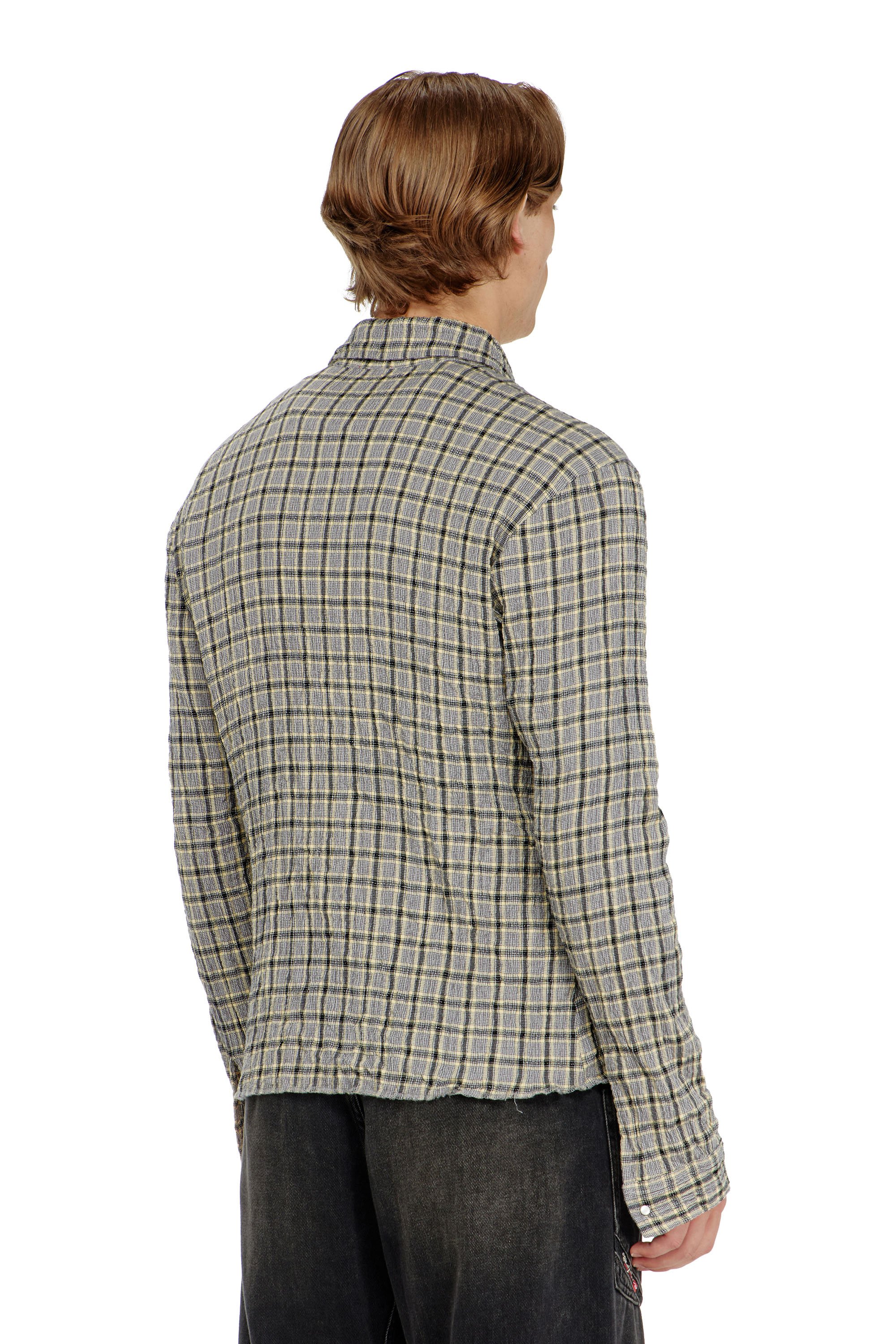 Diesel - S-SEERK, Chemise &agrave; carreaux effet seersucker Homme in ToBeDefined - 4