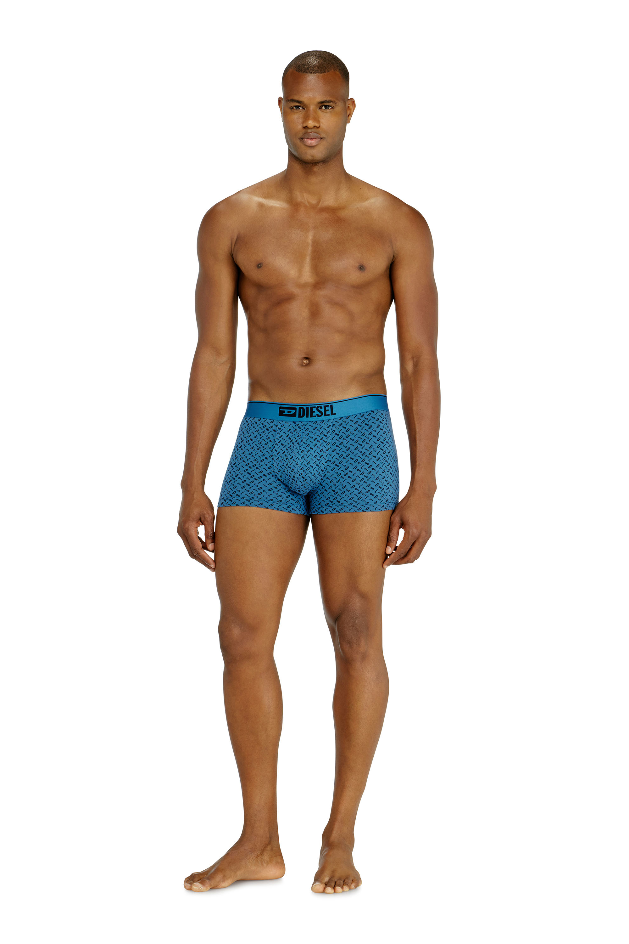 Diesel - DAMIEN-D-BOX-3PACK, Lot de trois trunks en coton stretch avec monogram Homme in Bleu - 2