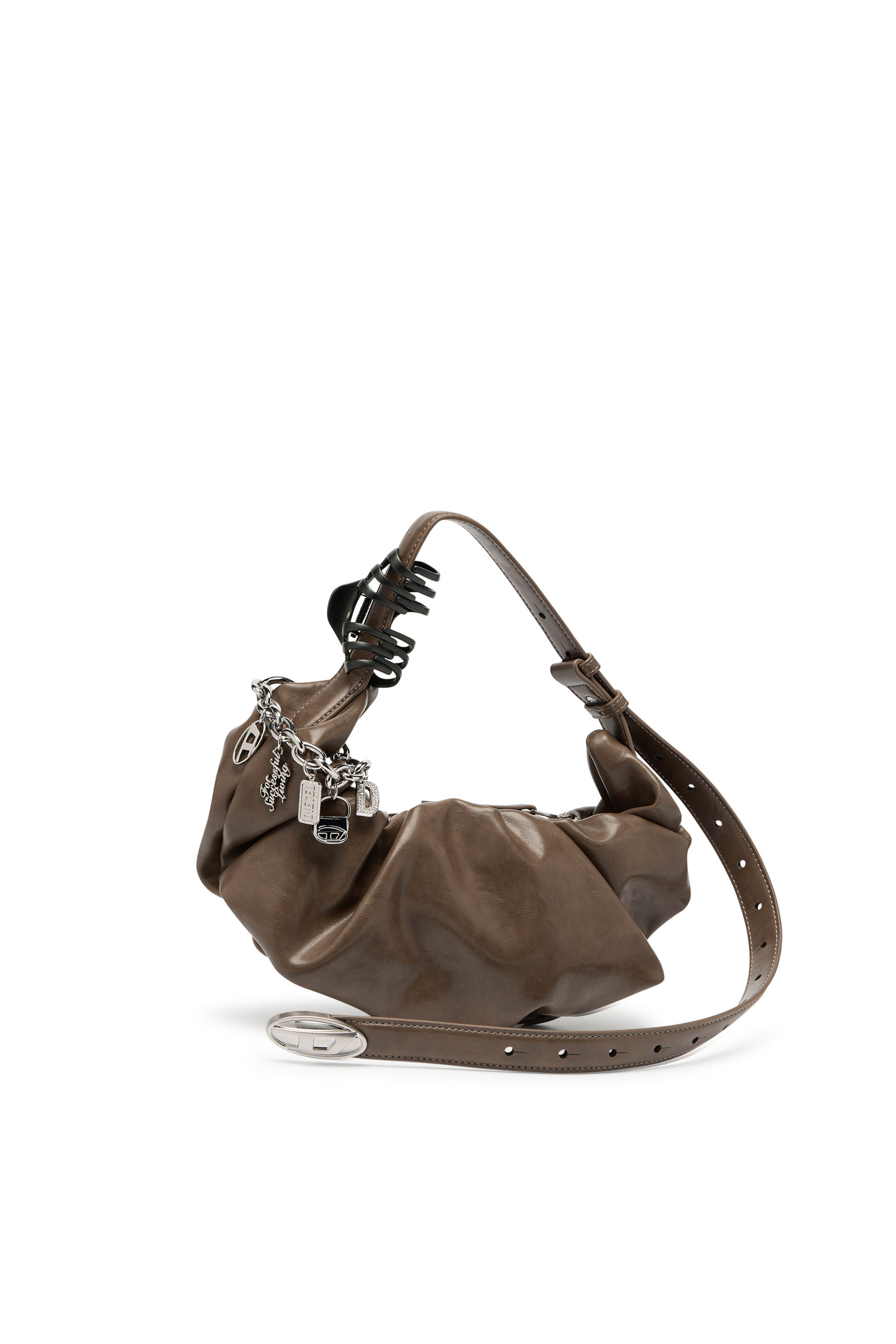Diesel - GRAB-D HOBO S, Grab-D-Sac hobo &agrave; bandouli&egrave;re effet ceinture Femme in Marron - 2