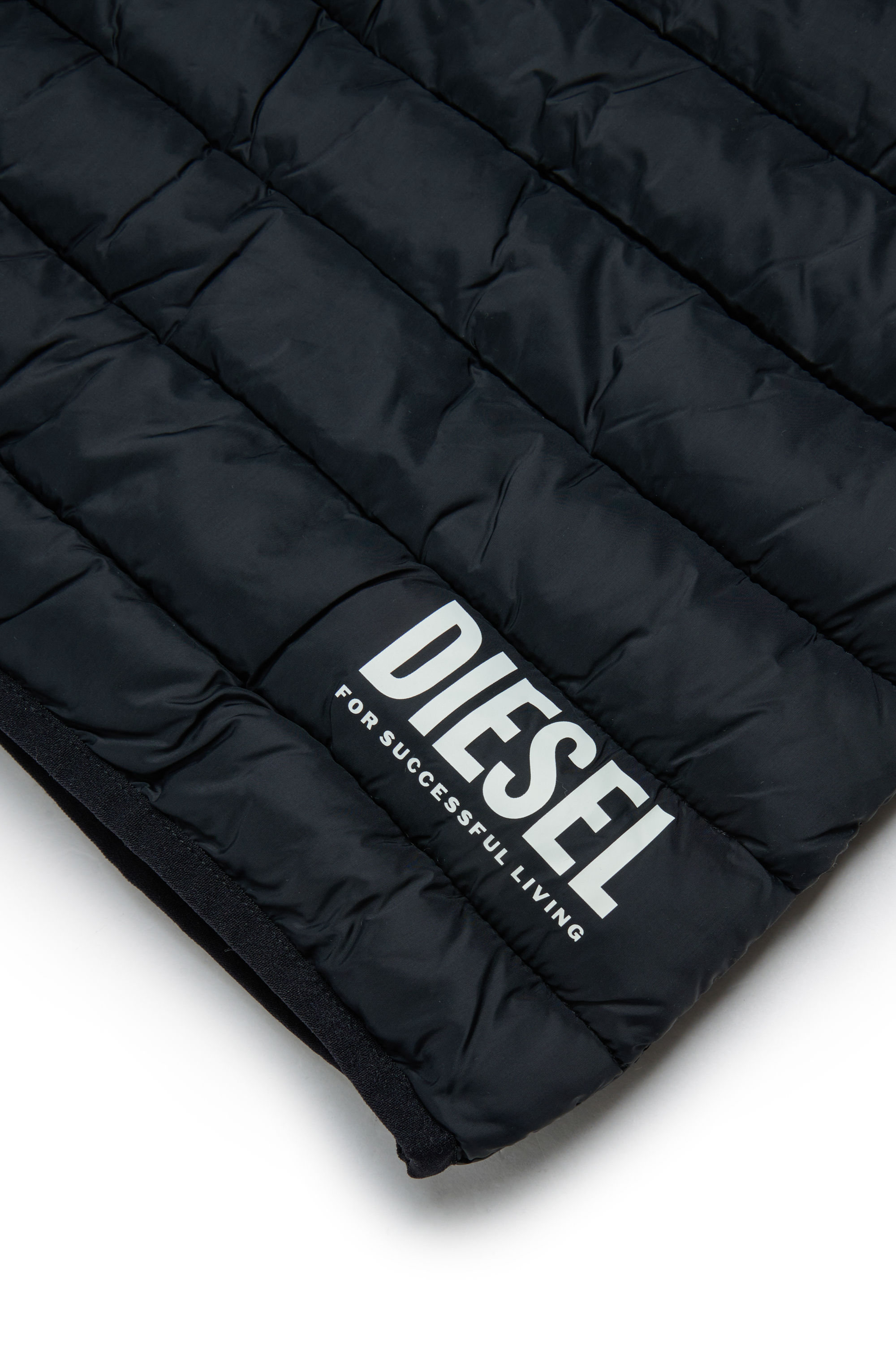Diesel - JTEMPLY, Unisex's Nylon padded vest with hood in Black - 4