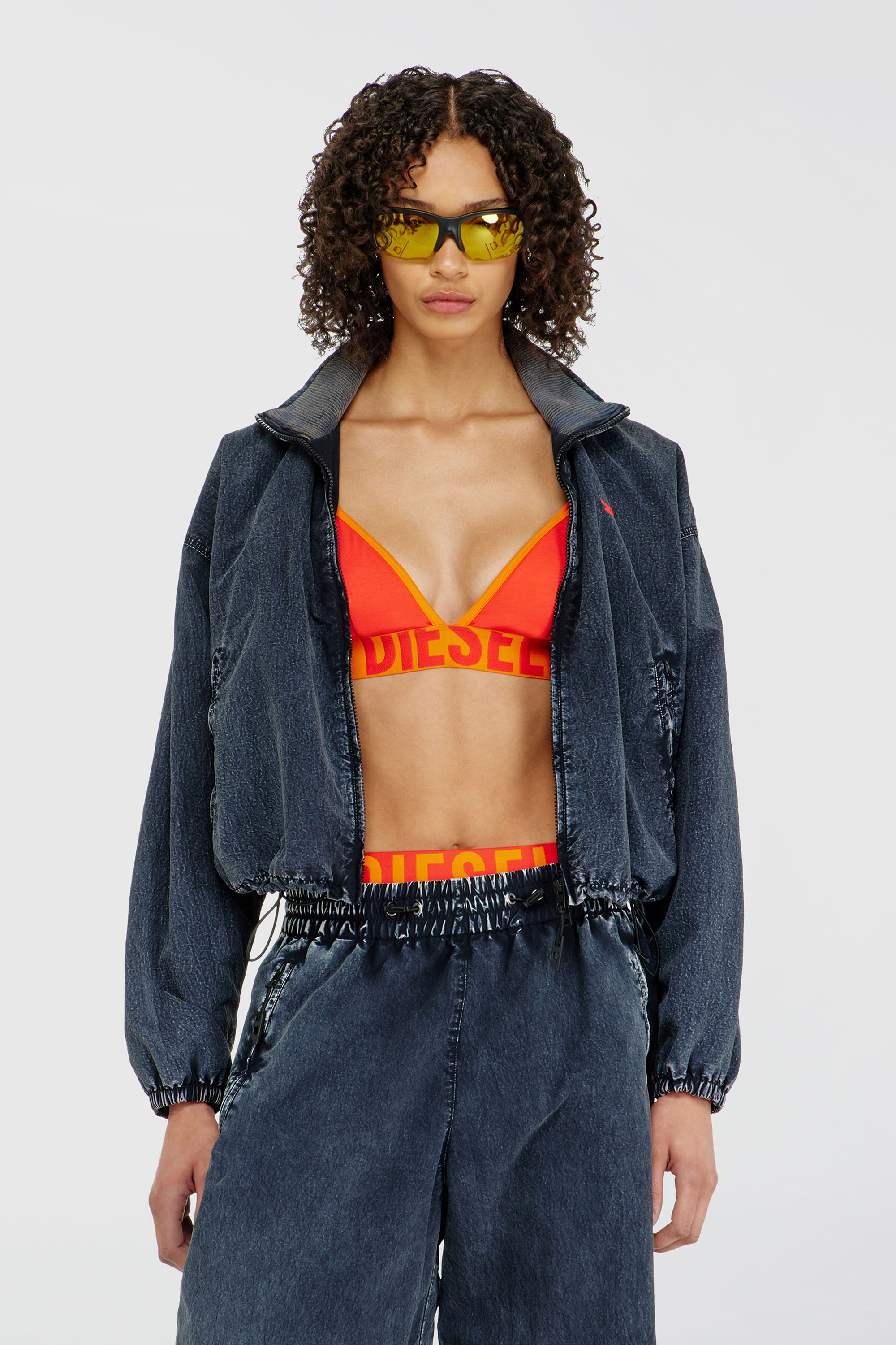 Diesel - CORA-D-POP, Soutien-gorge triangle en coton bicolore Femme in Orange - 1