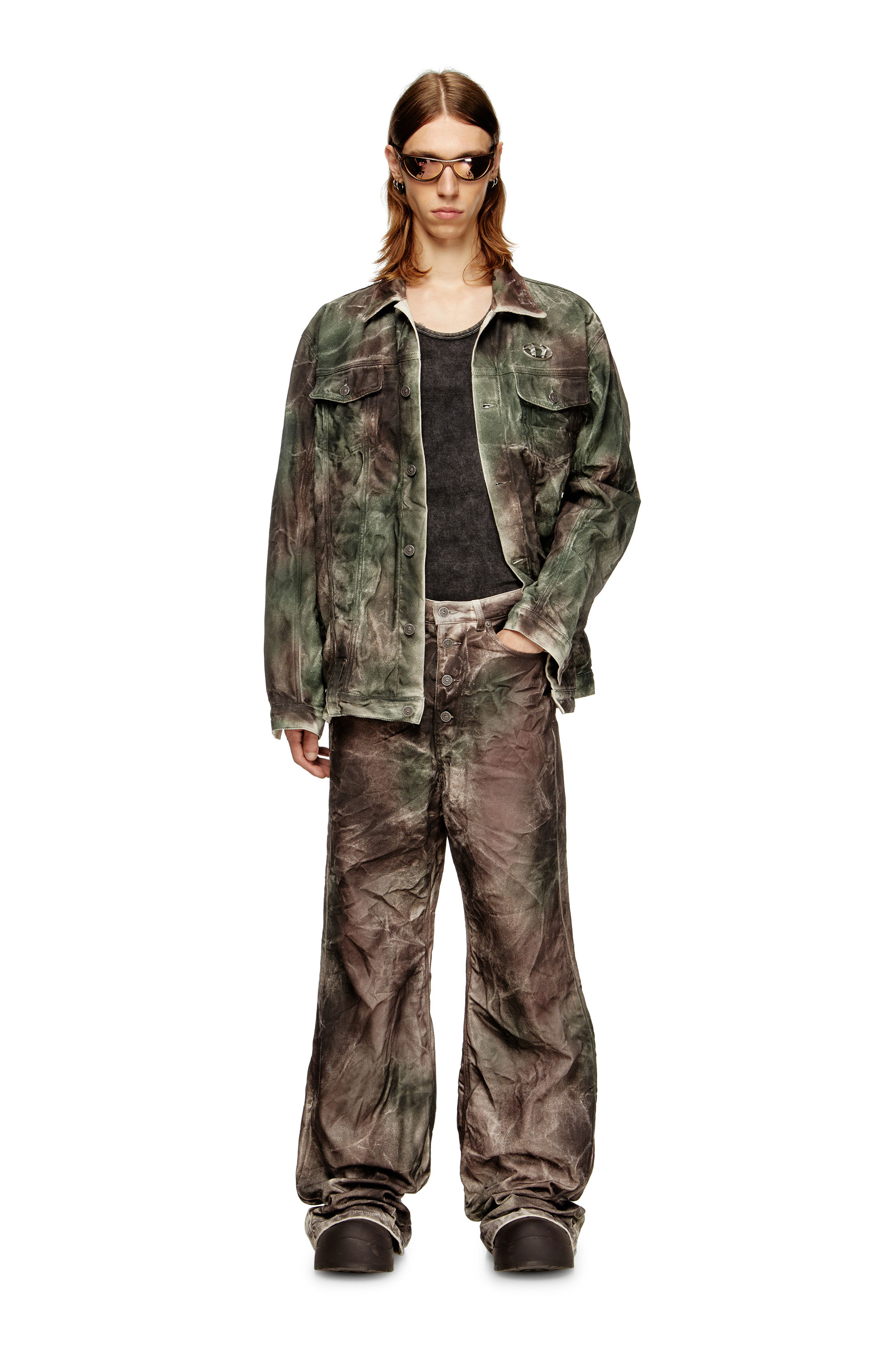 Diesel - P-THUG-PANT, Pantalon en toile camouflage froissée Mixte in Polychrome - 2
