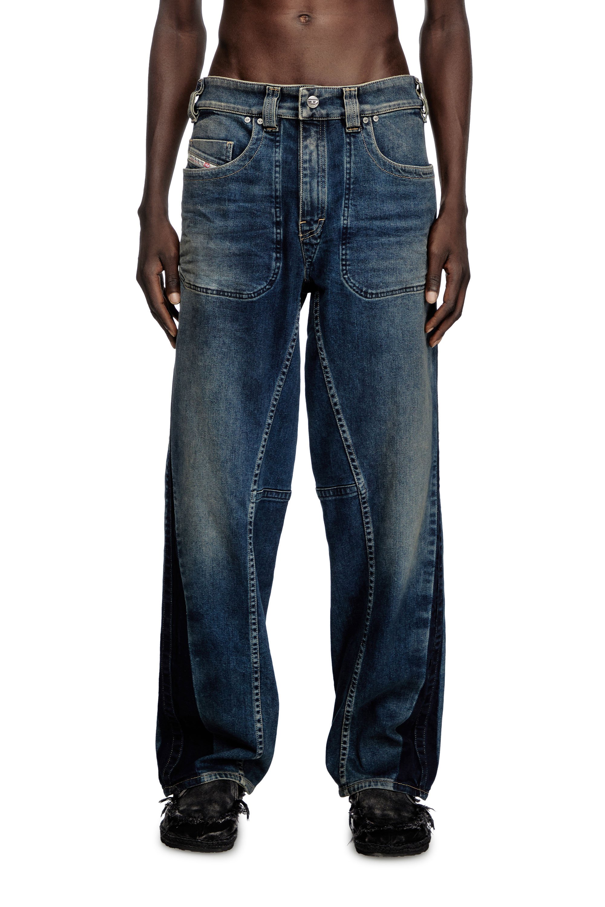 Diesel - Relaxed Jeans 2001 D-Macro 09J06 Homme, Bleu moyen - Image 2