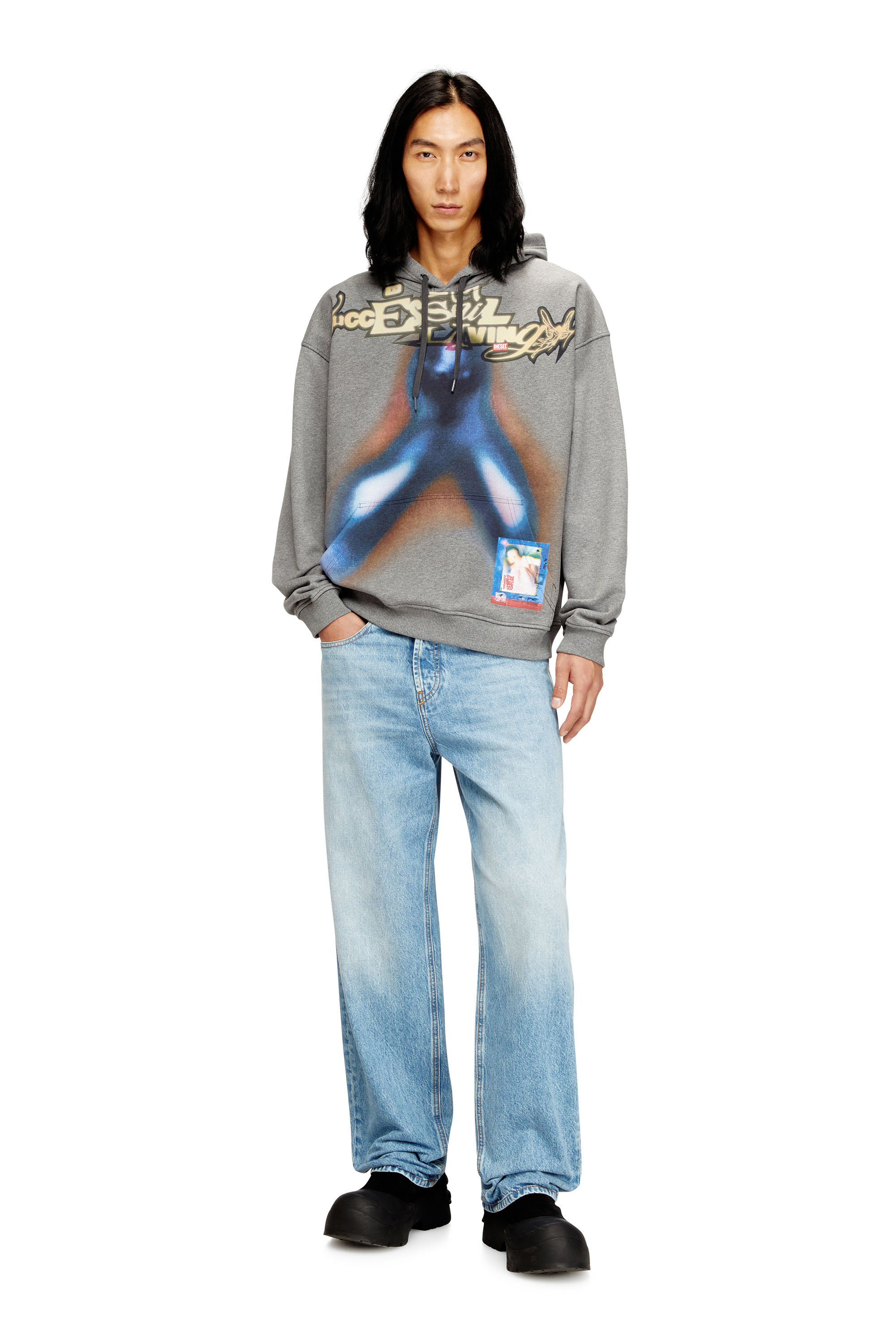 Diesel - S-BOXT-HOOD-V4, Sweat à capuche en coton avec impression numérique Homme in Polychrome - 1