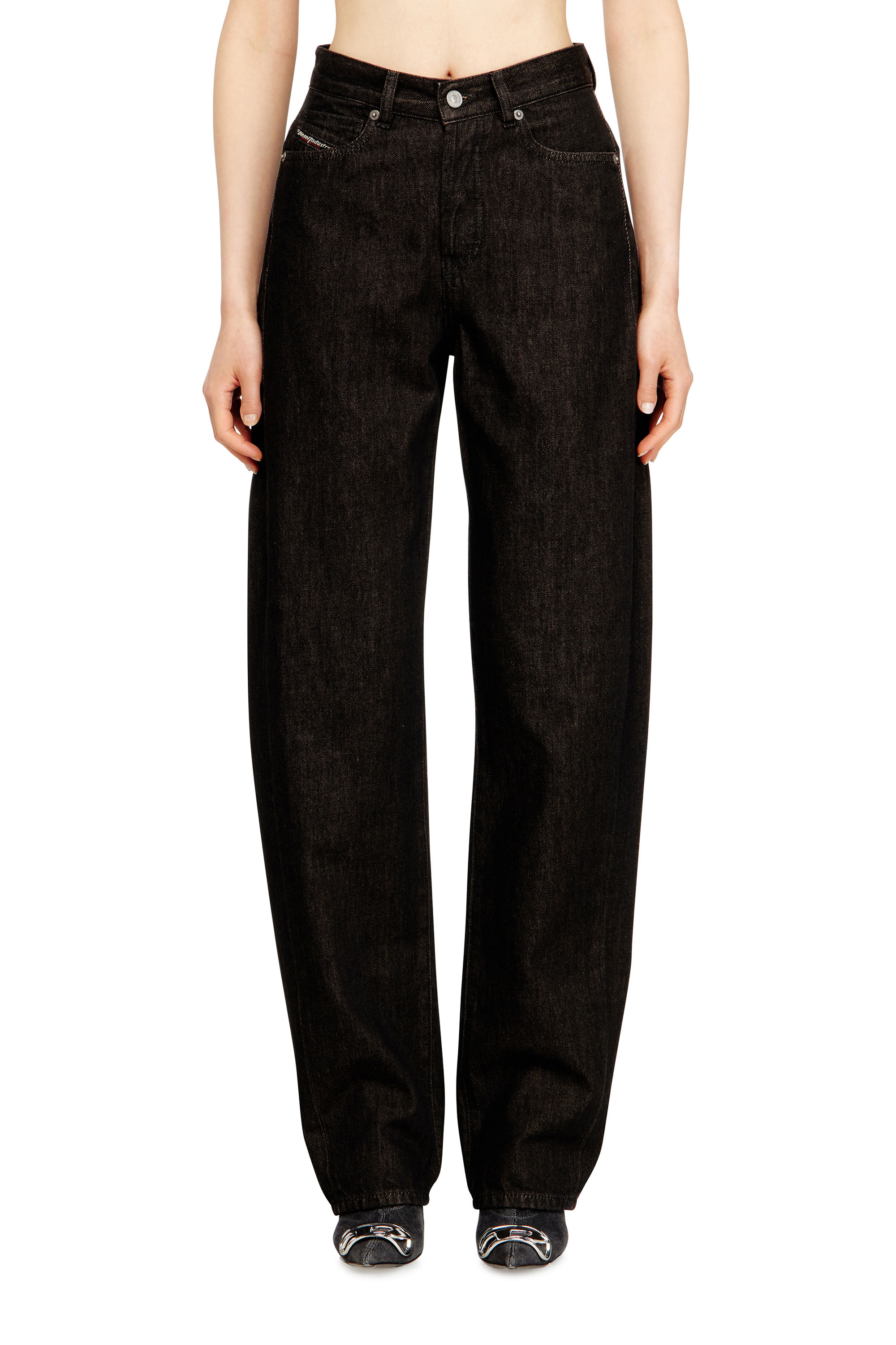 Diesel - Woman's Relaxed Jeans 1974 D-Ellz 09N25, Black/Dark grey - 1