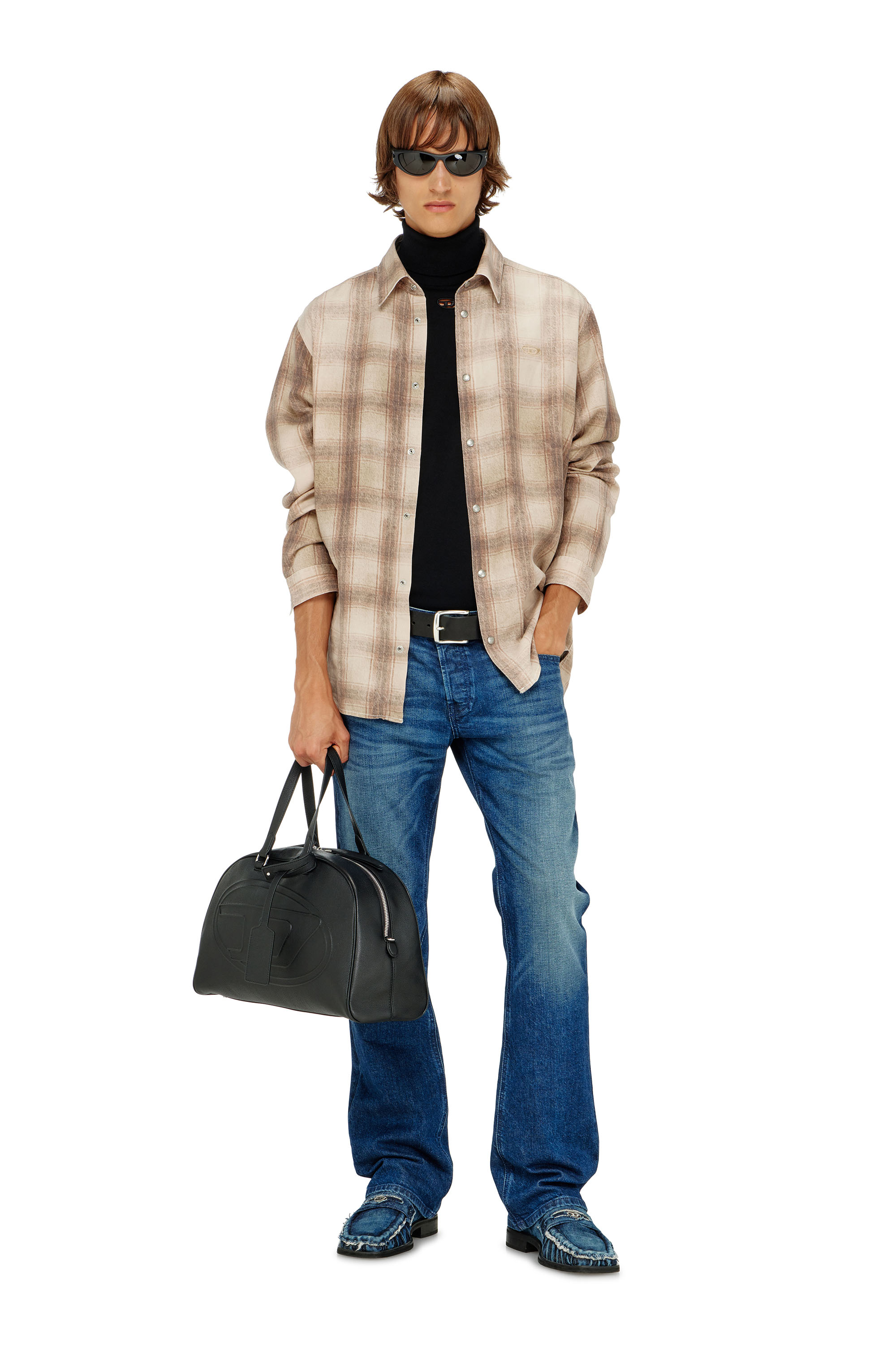Diesel - K-VARTA, Pull &agrave; col roul&eacute; en laine avec logo ajour&eacute; Homme in Noir - 2