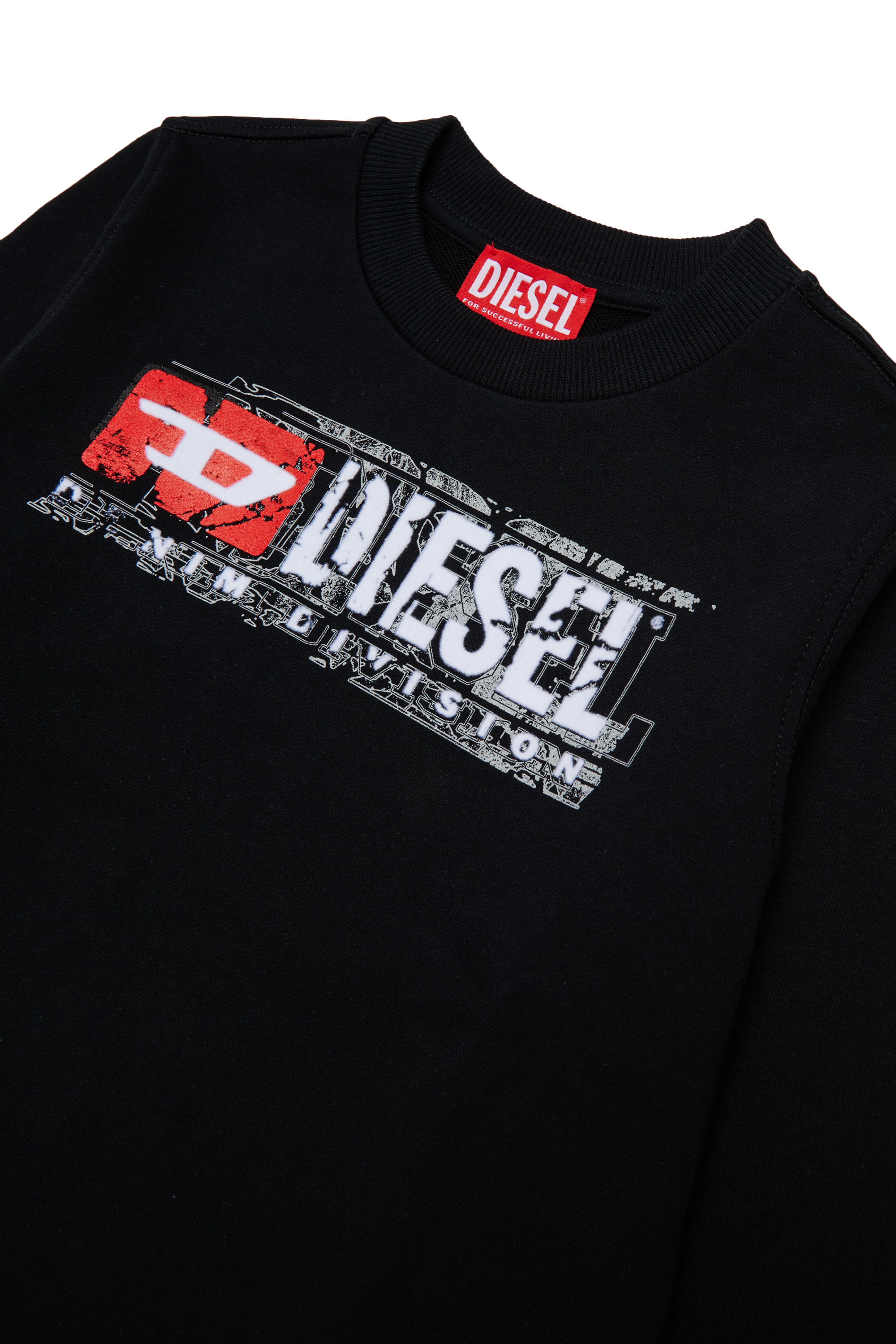 Diesel - SLOMIX, Sweat-shirt avec logo effet us&eacute; Homme in Noir - 3