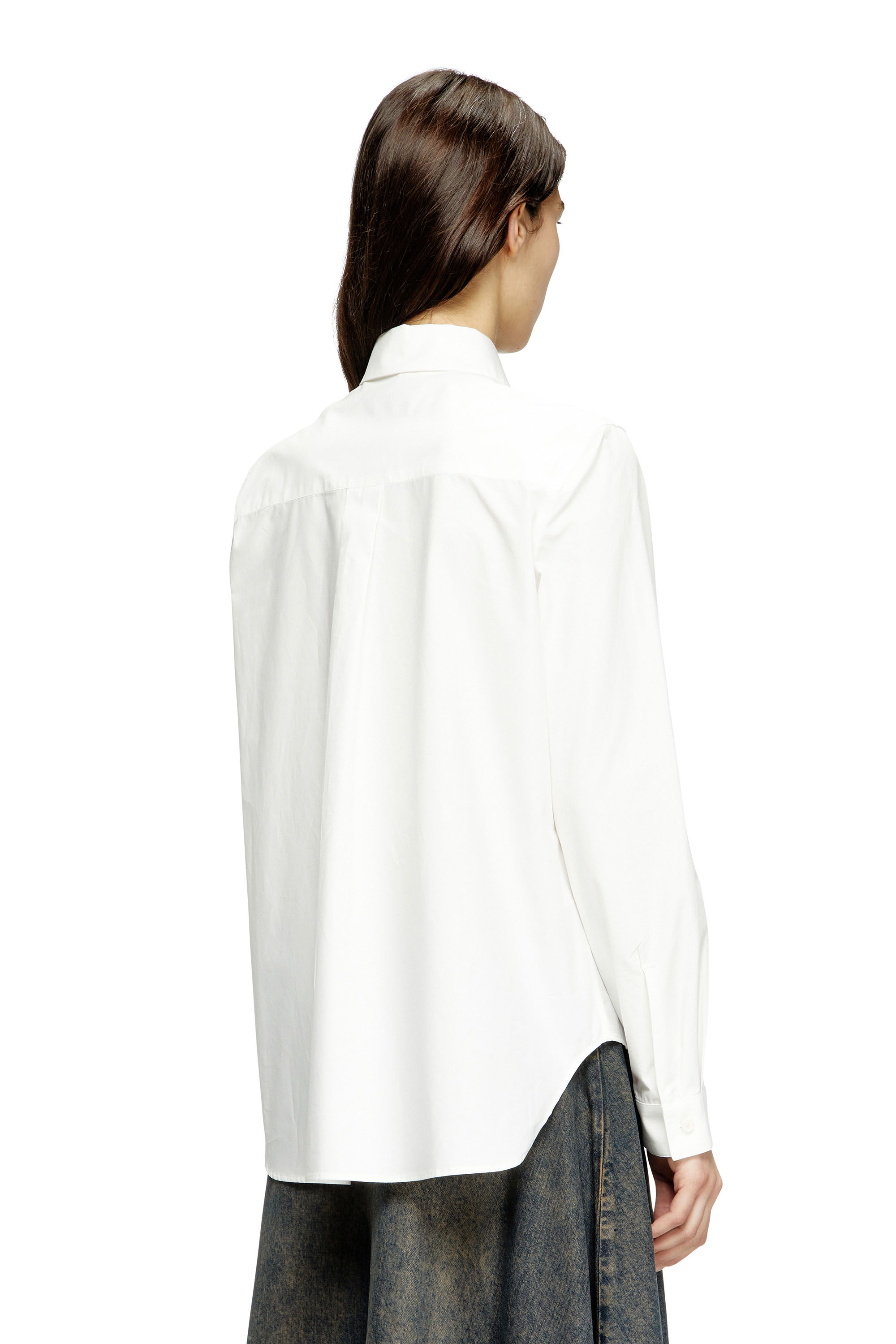 Diesel - C-RONOS, Chemise en popeline avec Oval D Femme in Blanc - 4