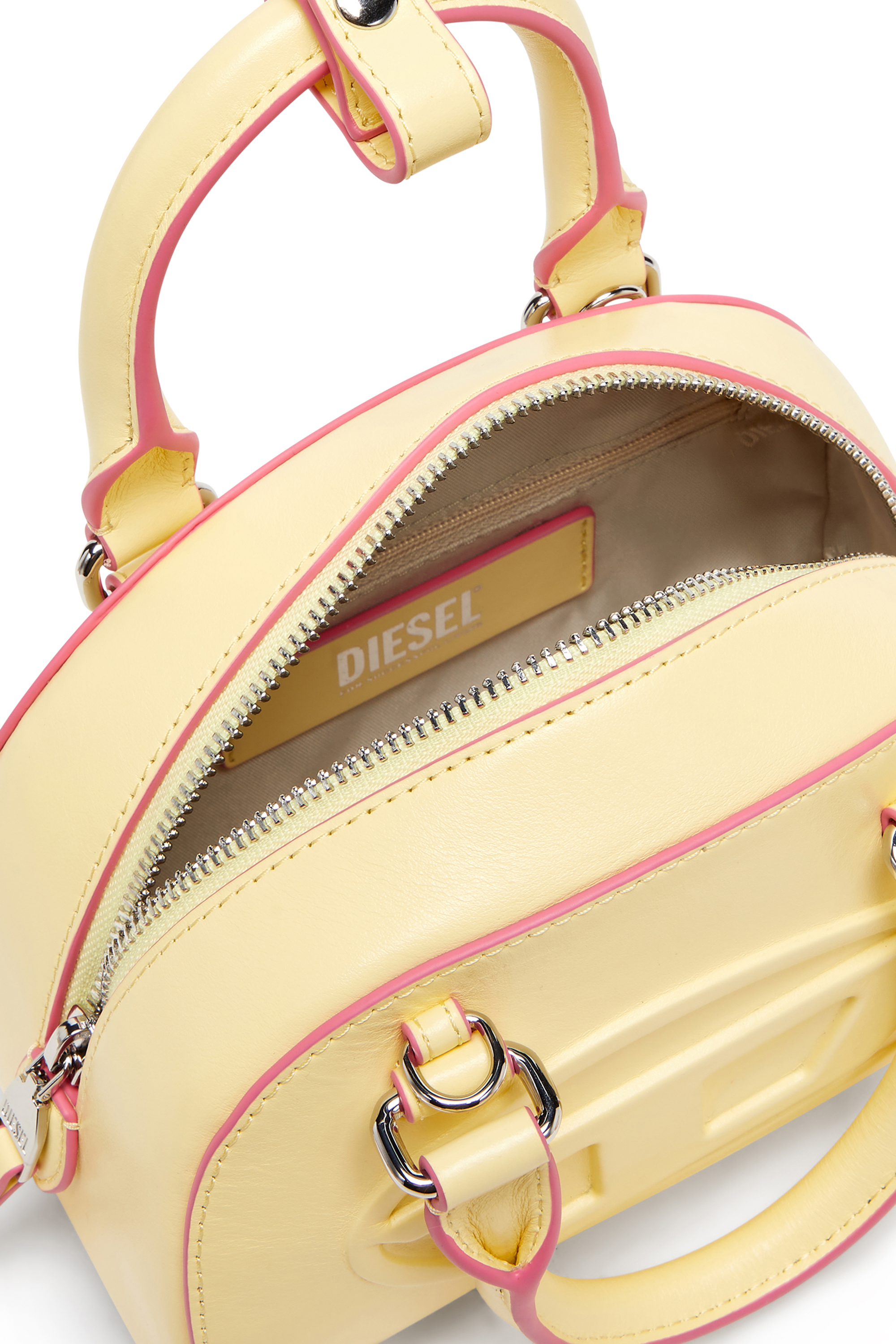 Diesel - 1DR DOME CROSSBODY, 1DR Dome-Mini sac bowling en cuir Femme in Jaune - 3