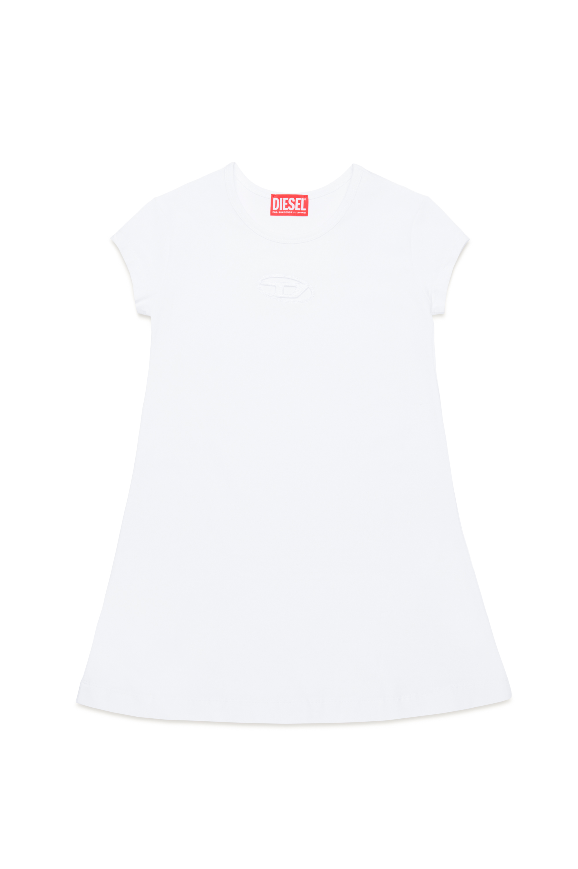 Diesel - DANGIELAM, Robe T-shirt avec cut-out Oval D Femme in Blanc - 1